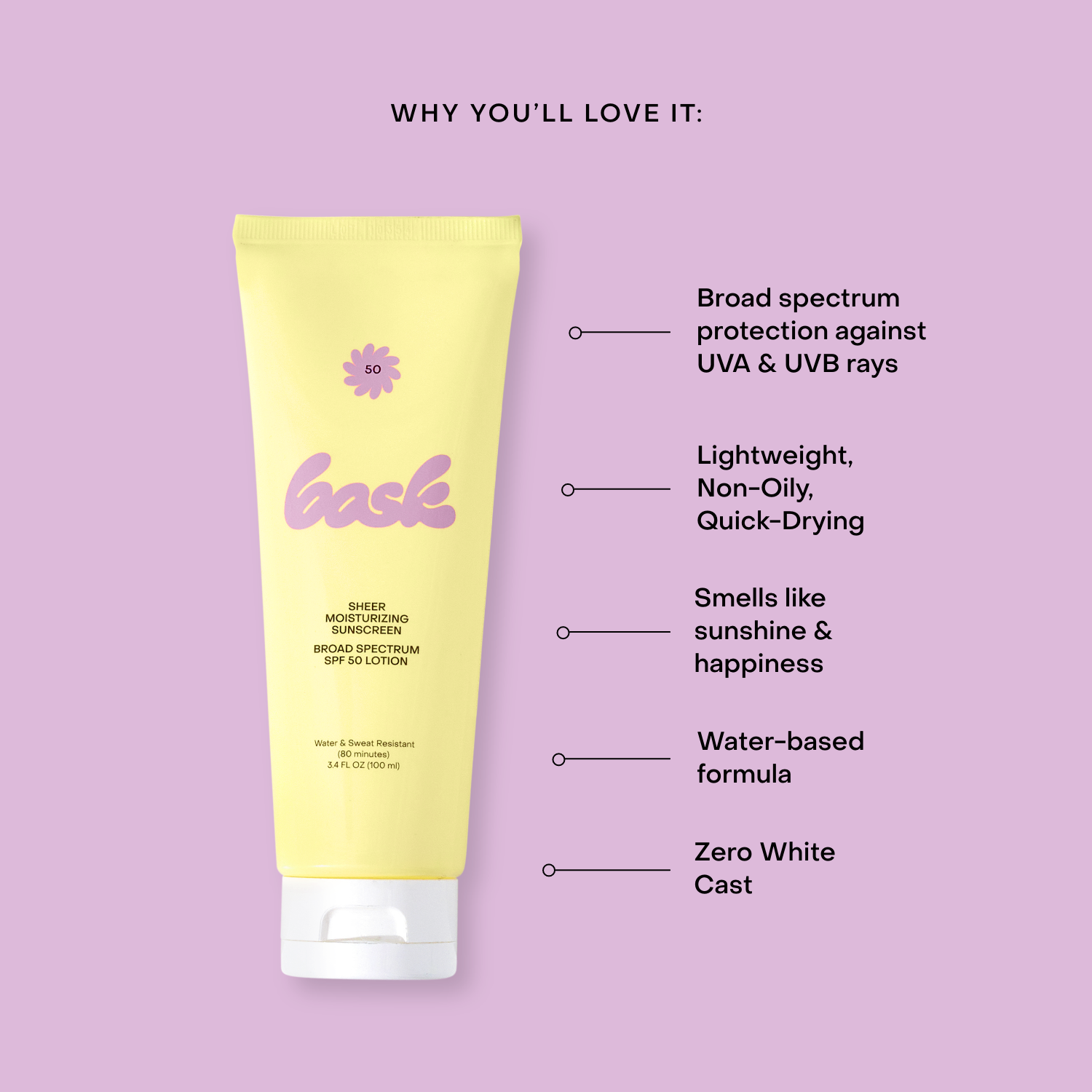 Bask SPF 50 Lotion Sunscreen Travel Size | Bask