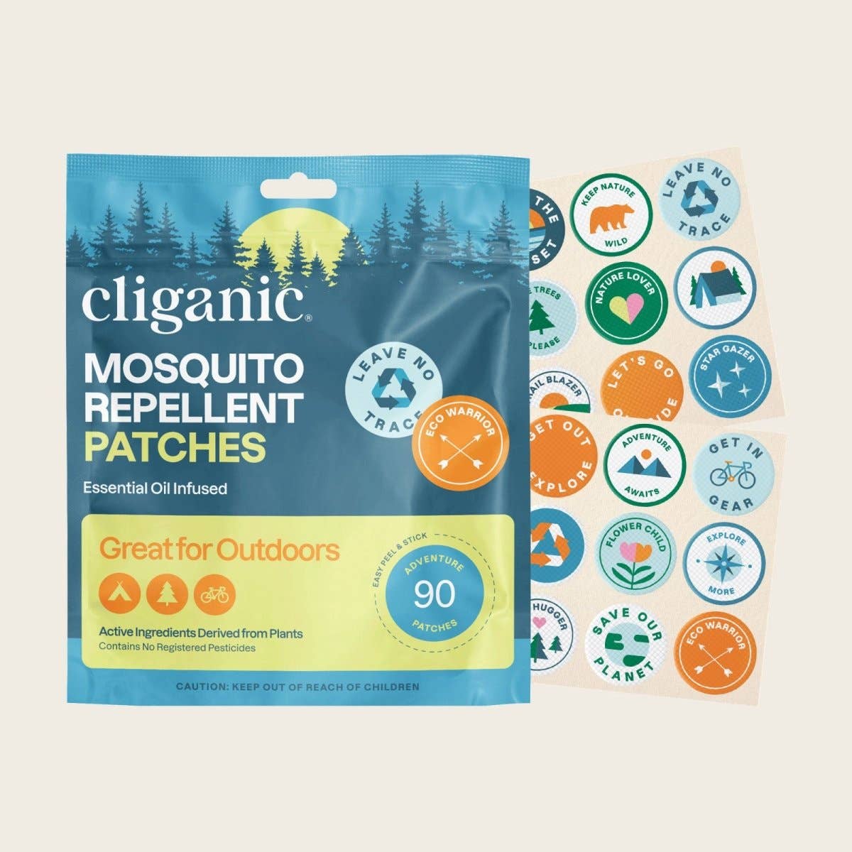 Mosquito Repellent Patches - Adventure 90 count | Cliganic