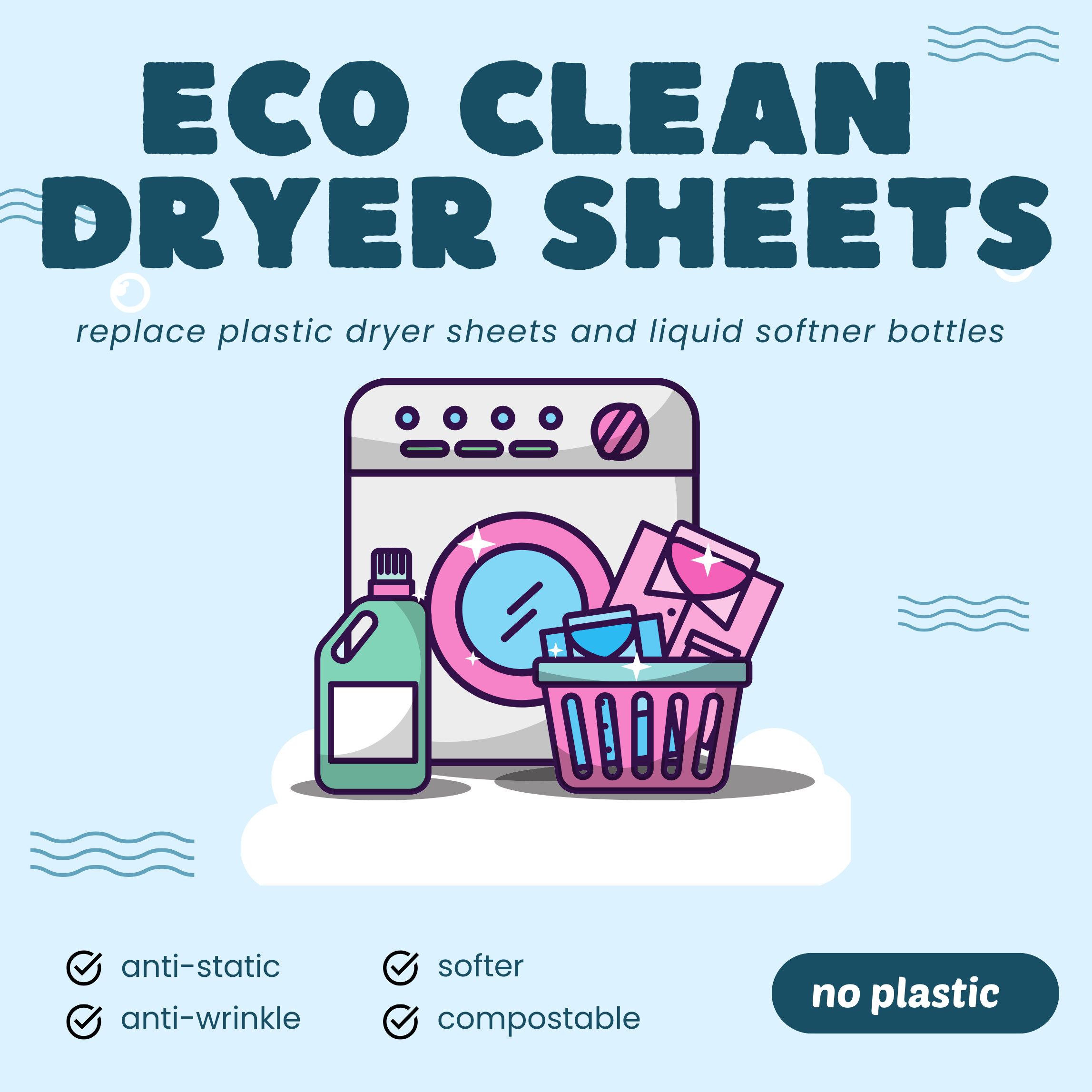 Dryer Sheets - Eco Clean | Symbiotic Products