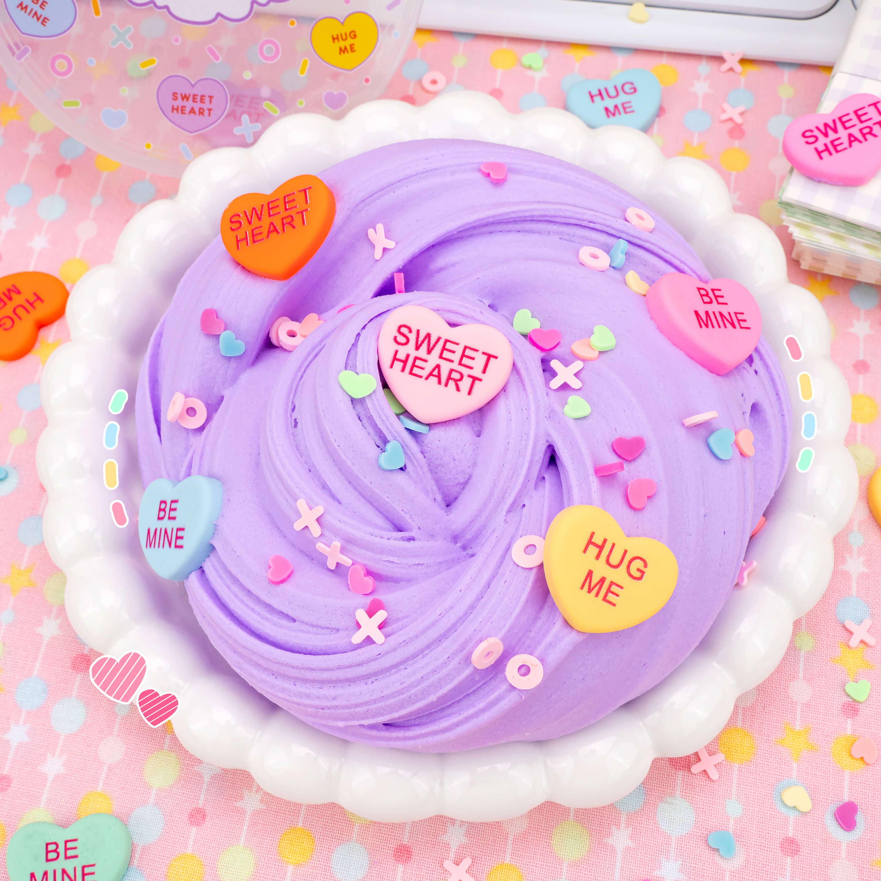 Conversation Heart Fluff Signature Dome™ Slime | Kawaii Slime