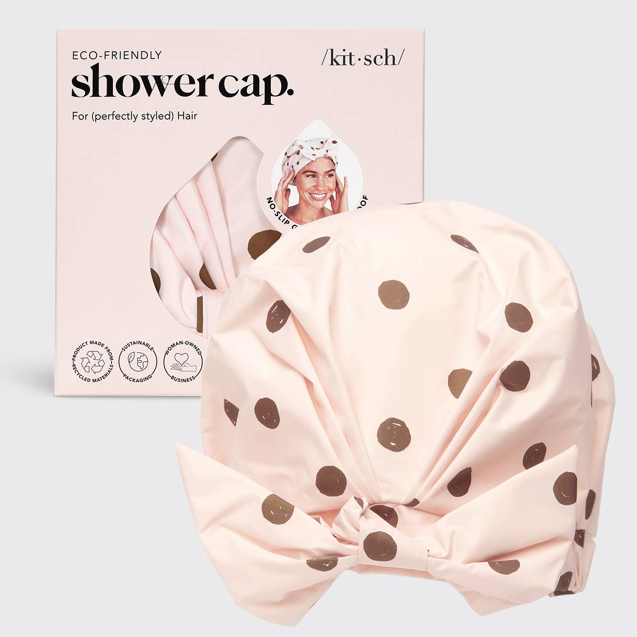 Luxury Shower Cap - Blush Dot | KITSCH