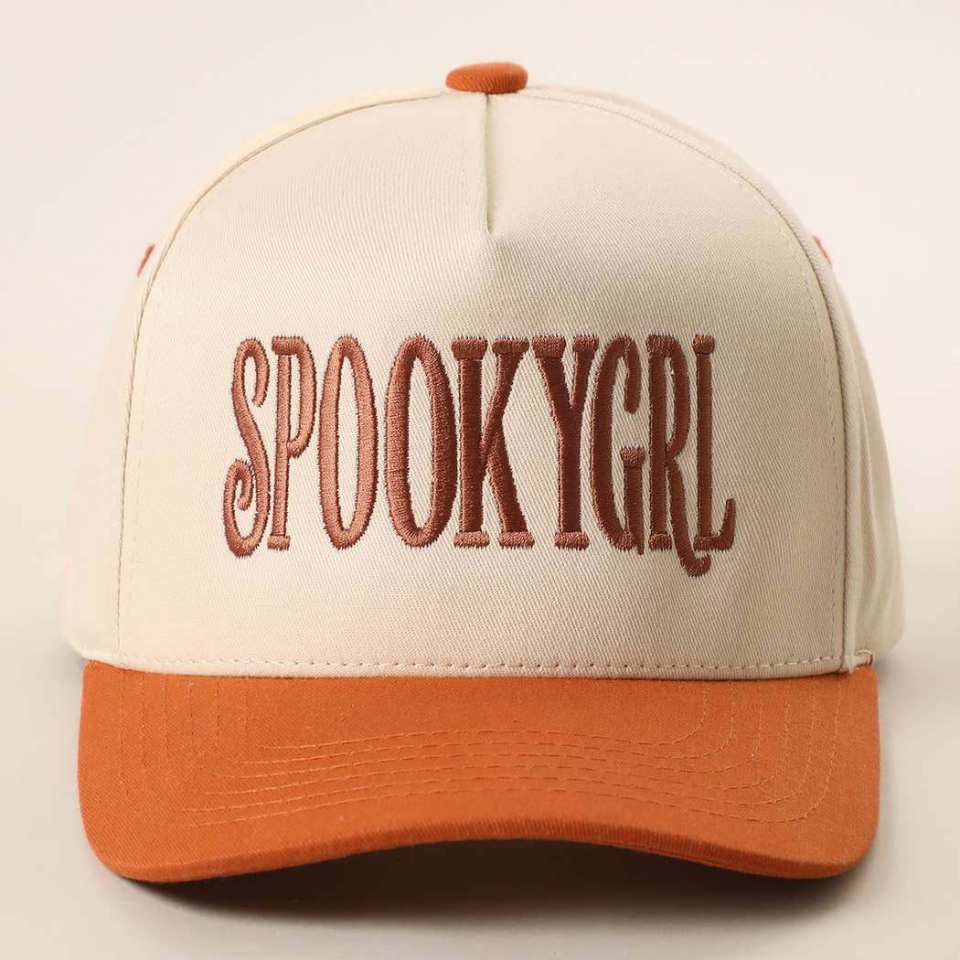 SPOOKY GIRL Embroidered Two-Tone Trucker Hat | Fashion City