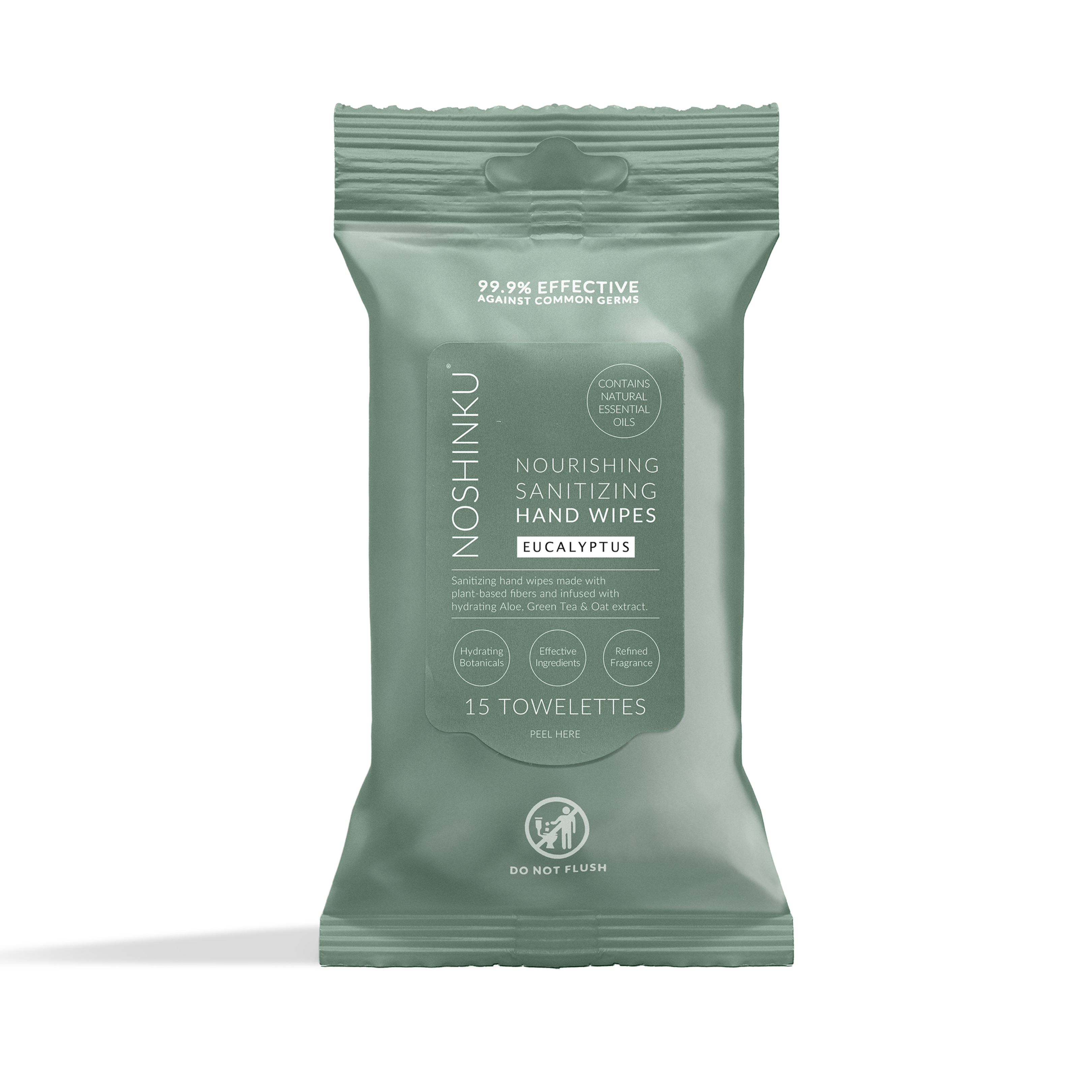 Eucalyptus Nourishing Hand Sanitizing Travel Wipes | Noshinku