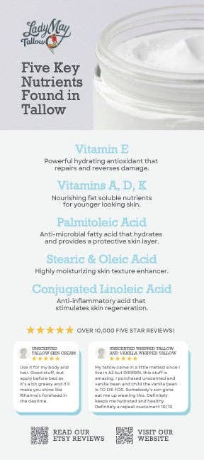 Unscented Tallow Body Butter | Lady May Tallow