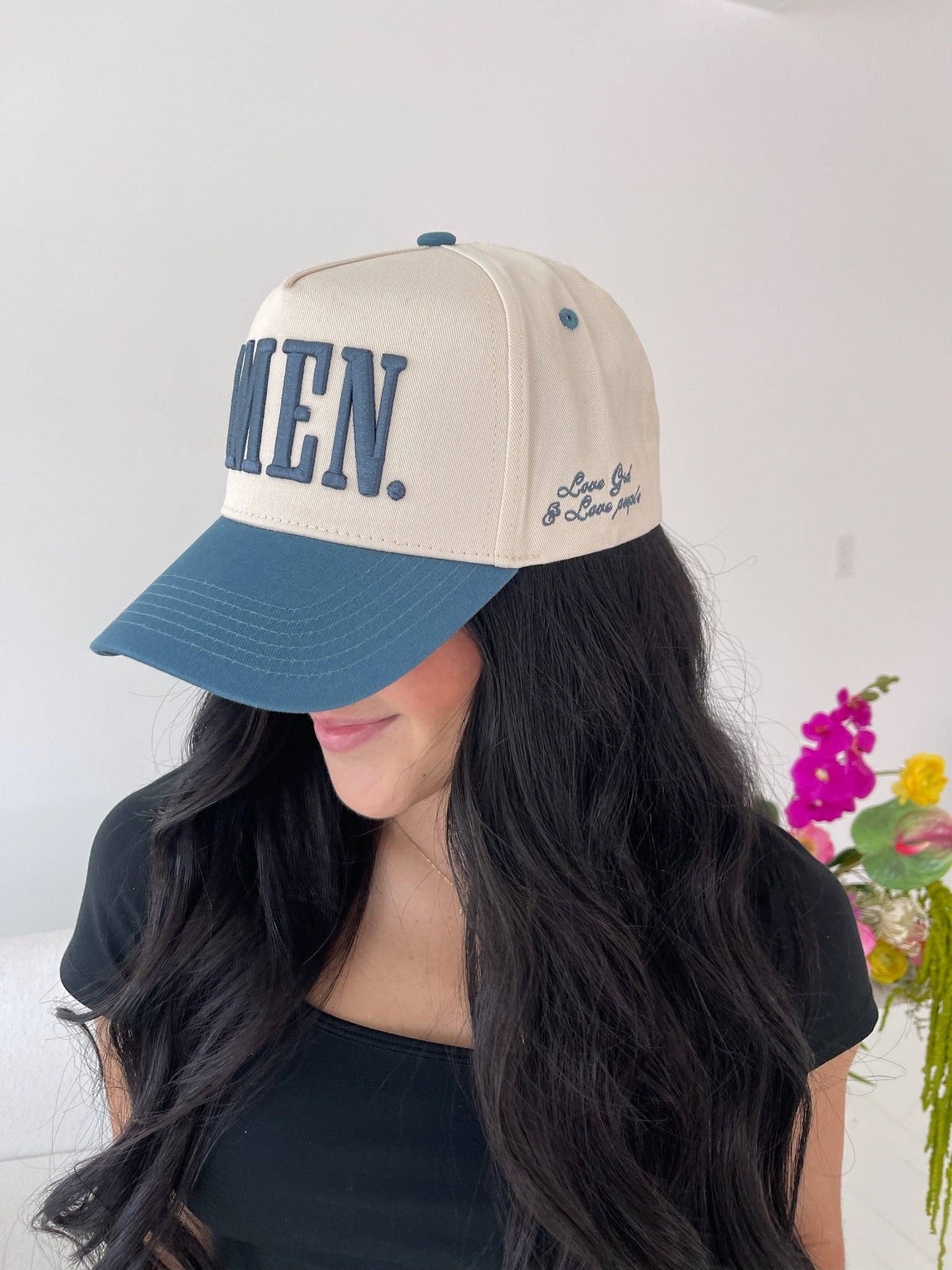 AMEN. - Slate Blue Vintage Trucker Hat | Kenzkustomz