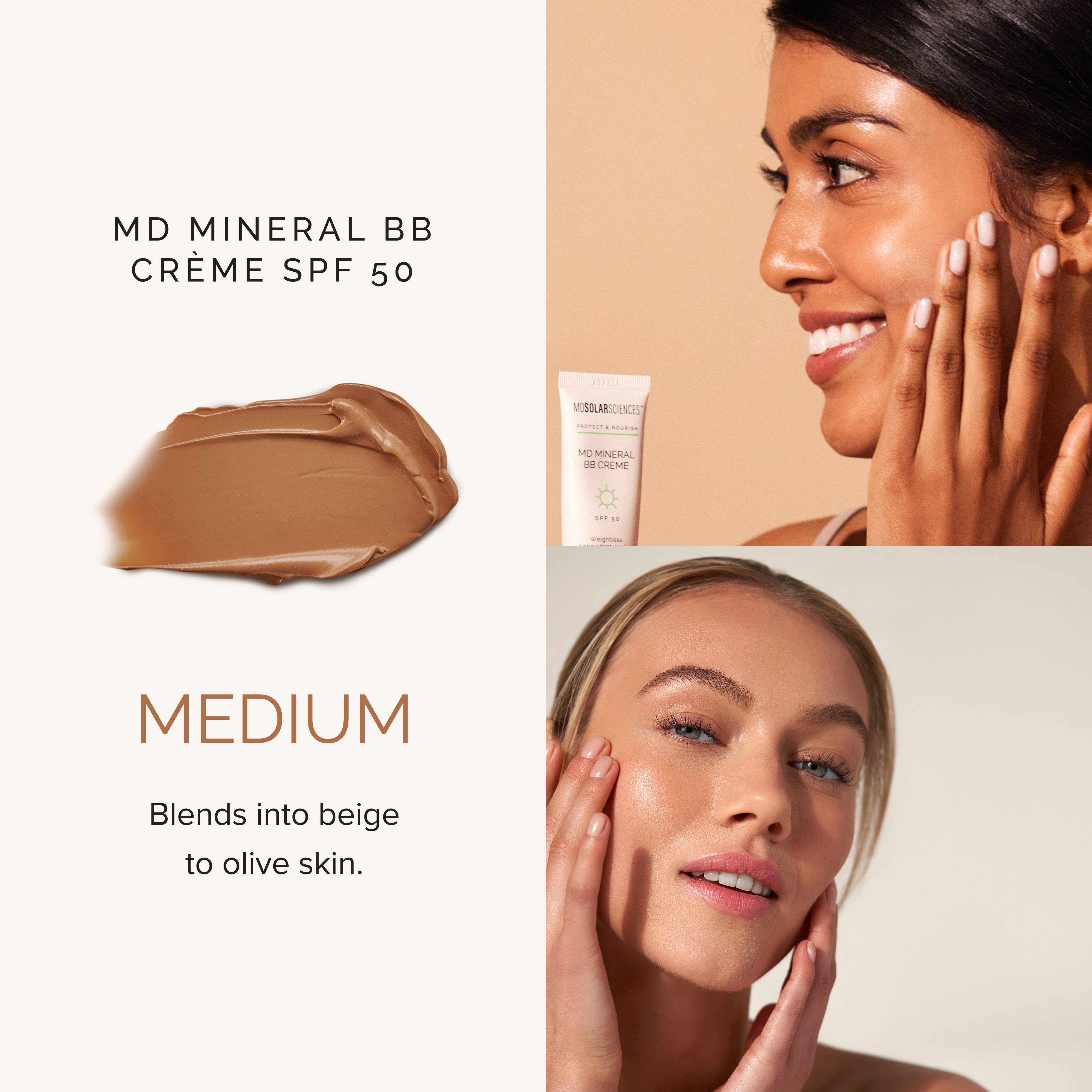 MD Mineral BB Crème SPF 50 Medium Tinted Mineral Sunscreen | MDSolarSciences