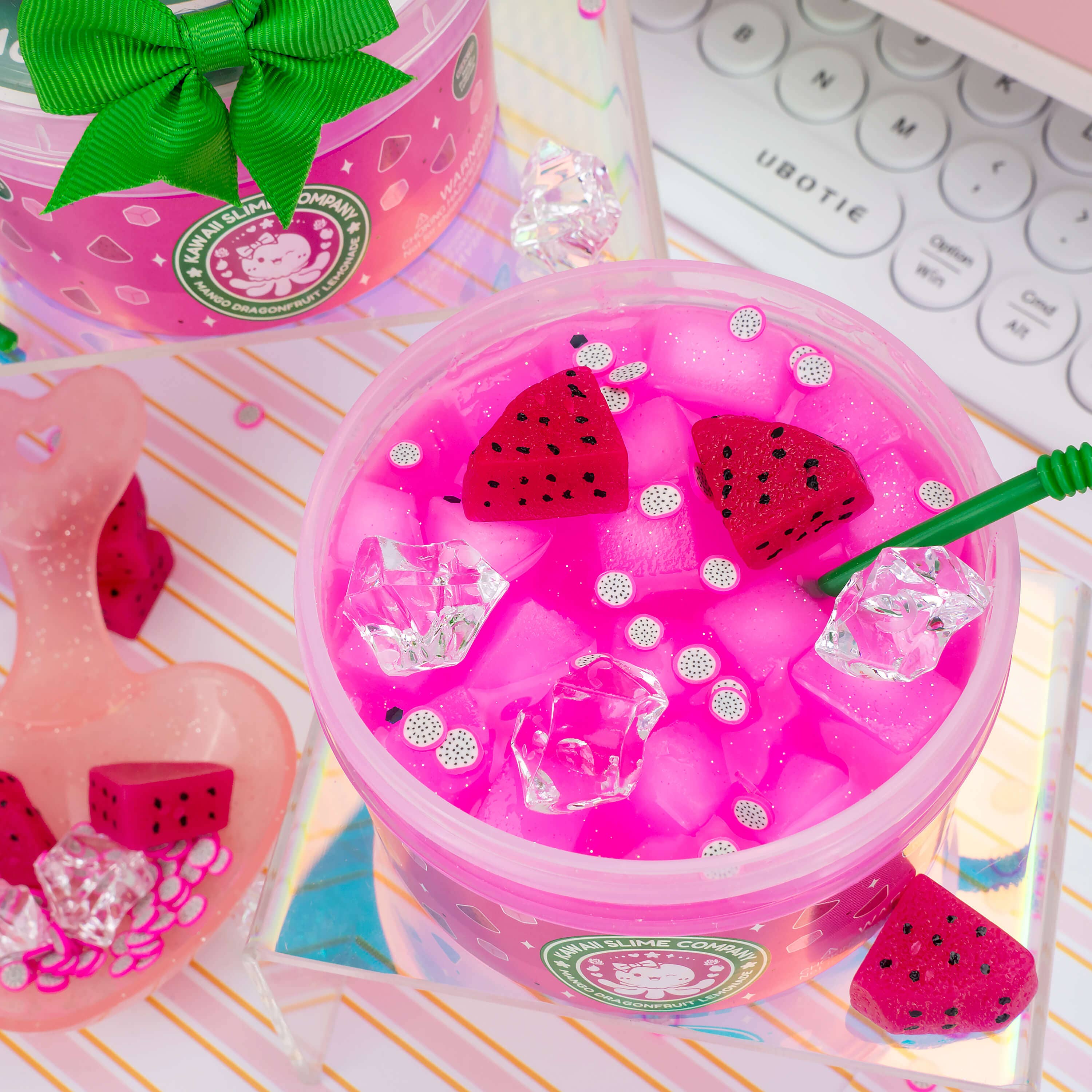 Mango Dragonfruit Lemonade Refresher Jelly Cube Signature Dome™ Slime | Kawaii Slime