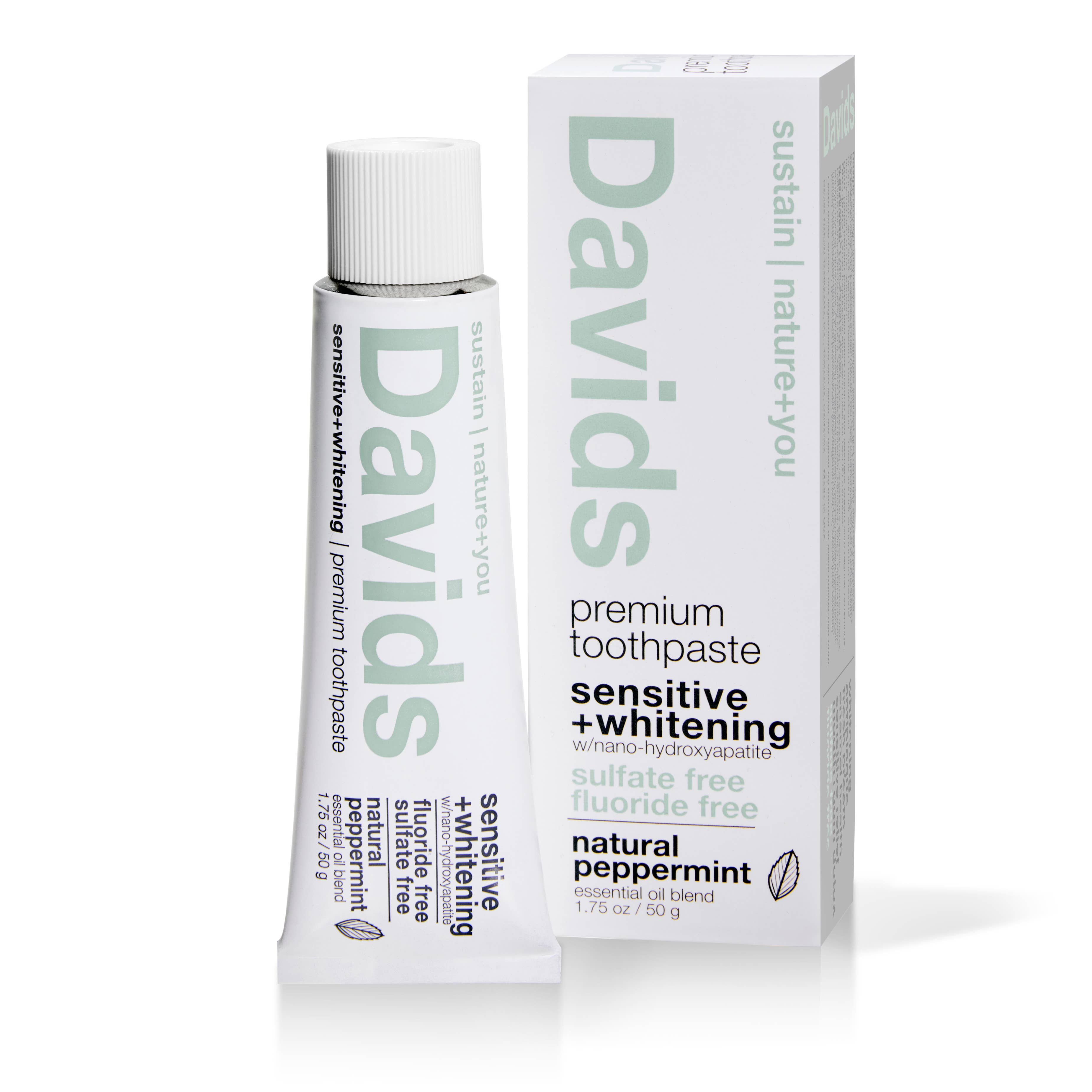 Davids Travel Size Premium Toothpaste Sensitive+Whitening | Davids