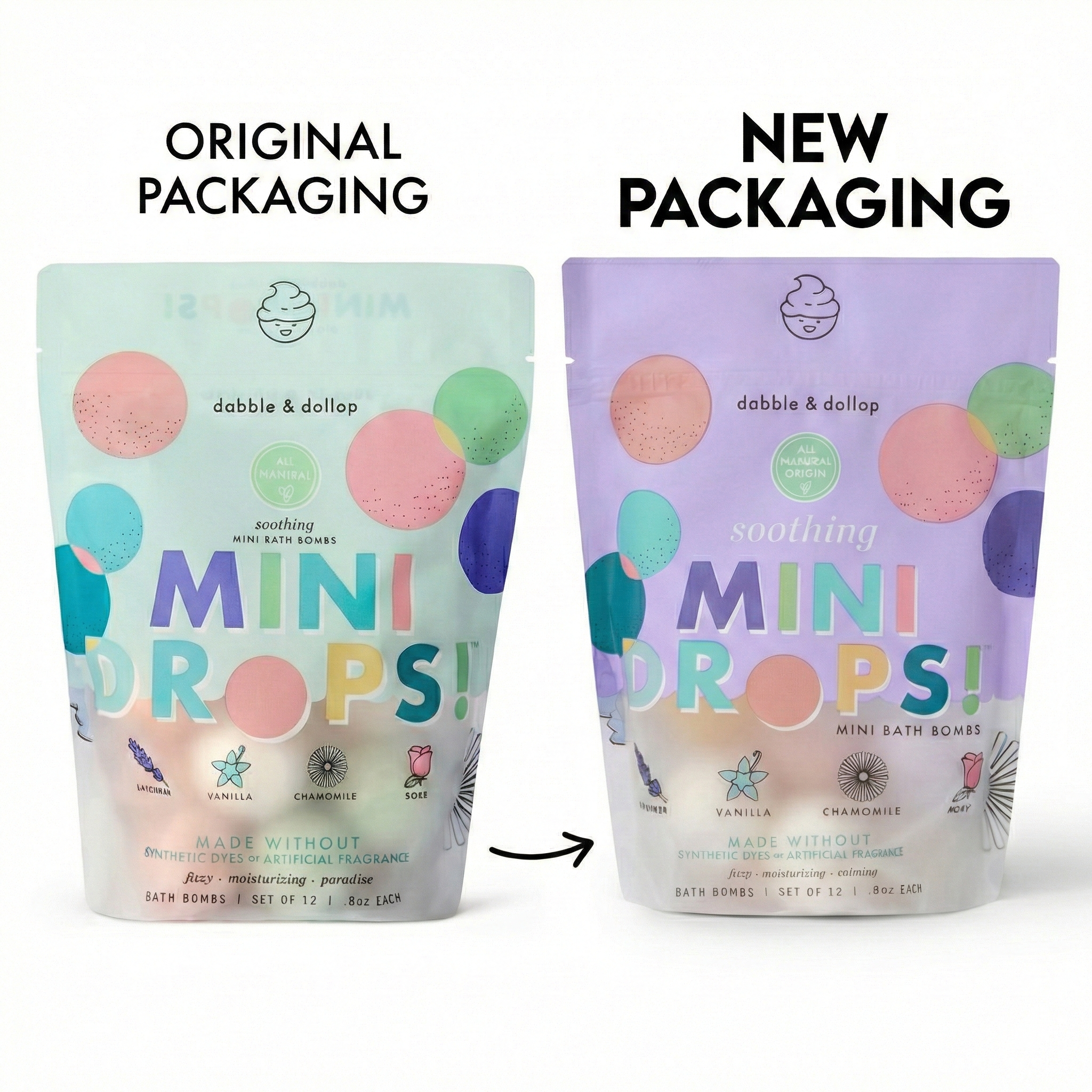 Mini Drops Bath Bombs - Soothing | Dabble & Dollup