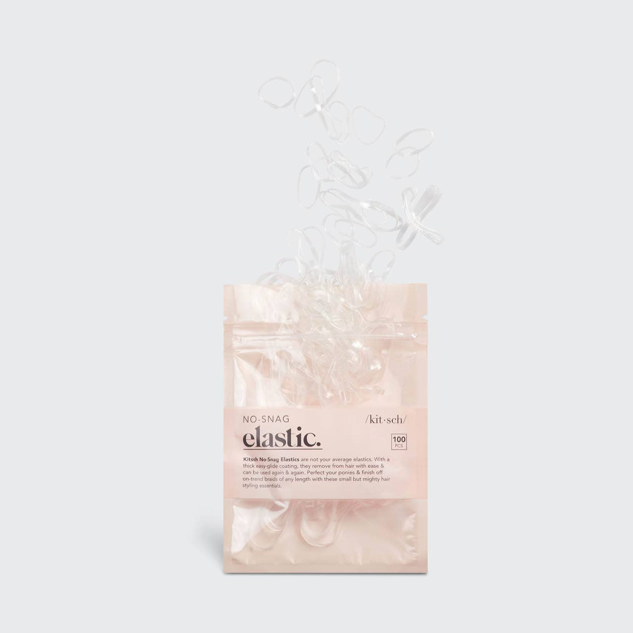 No-Snag Elastic 100 pc - Clear | Kitsch