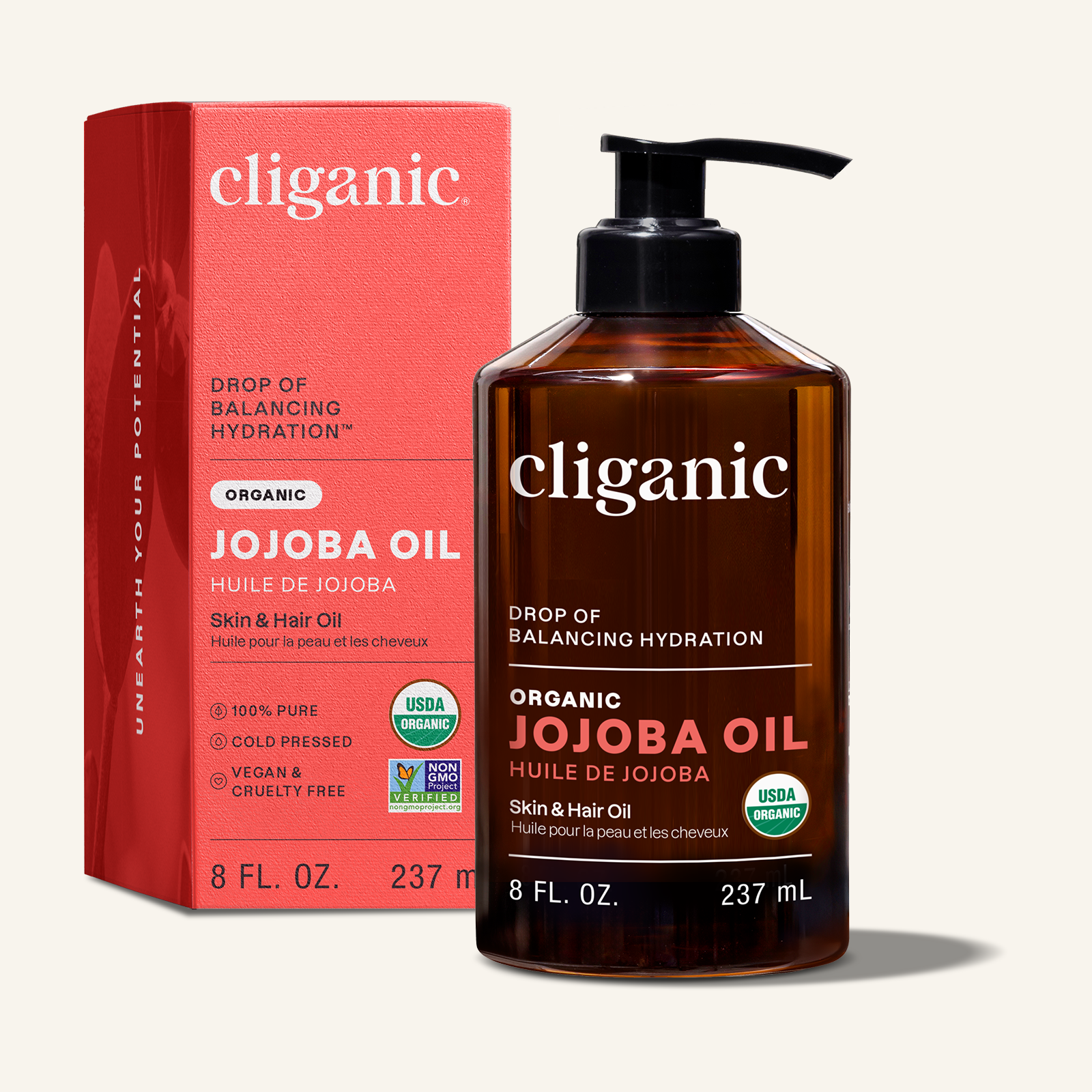 Organic Jojoba Oil 8 oz | Cliganic