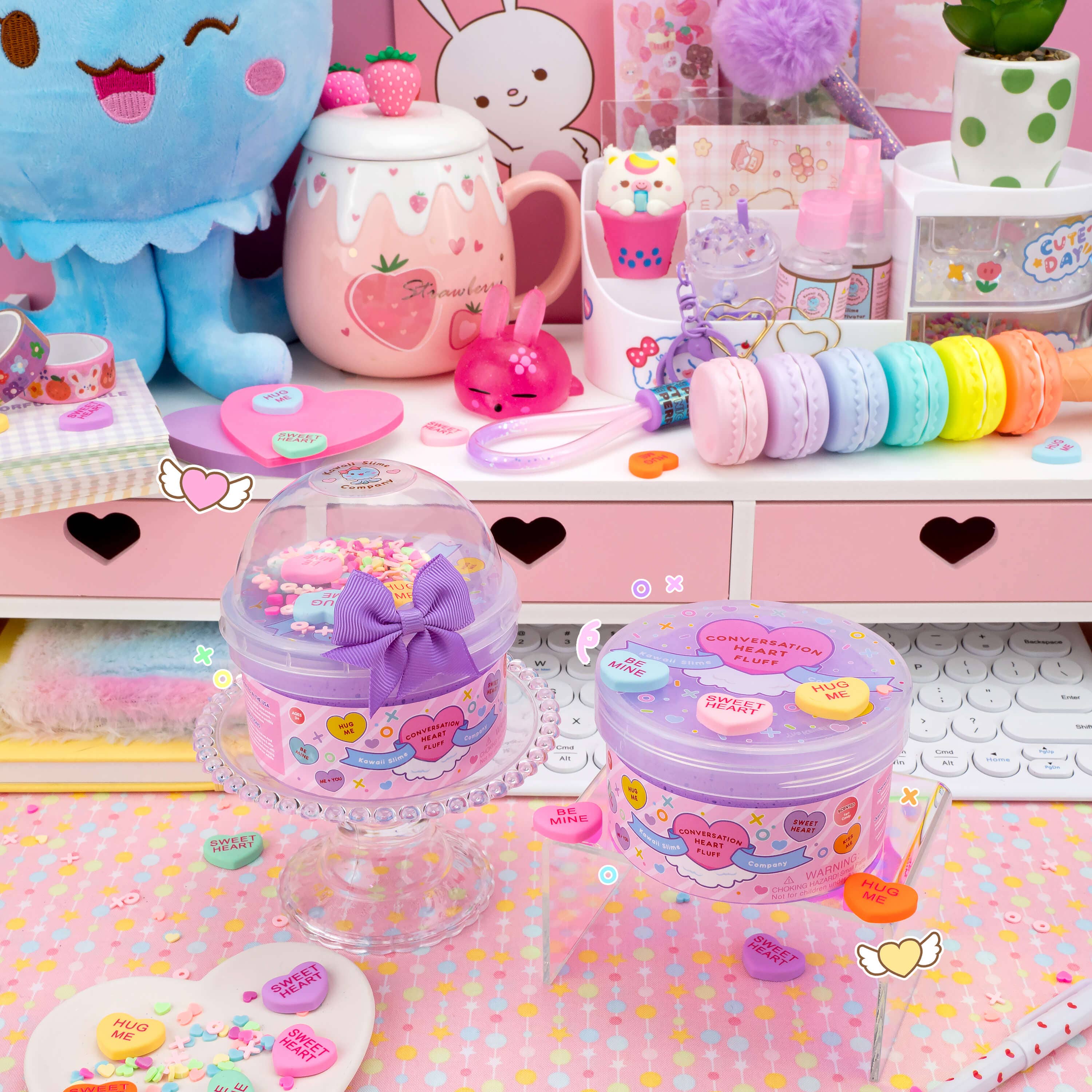 Conversation Heart Fluff Signature Dome™ Slime | Kawaii Slime