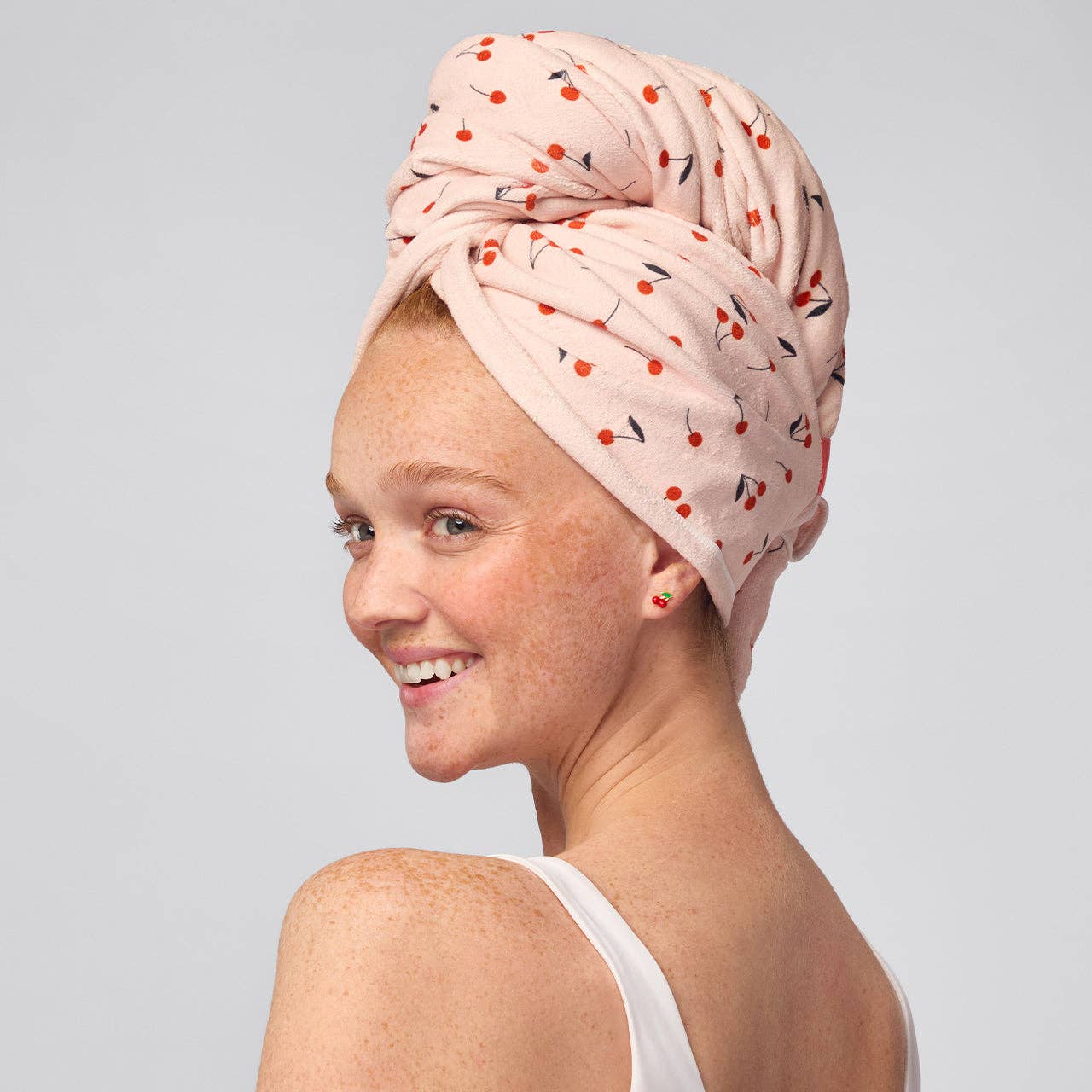 XL Hair Towel Wrap in Cherry Print | Kitsch