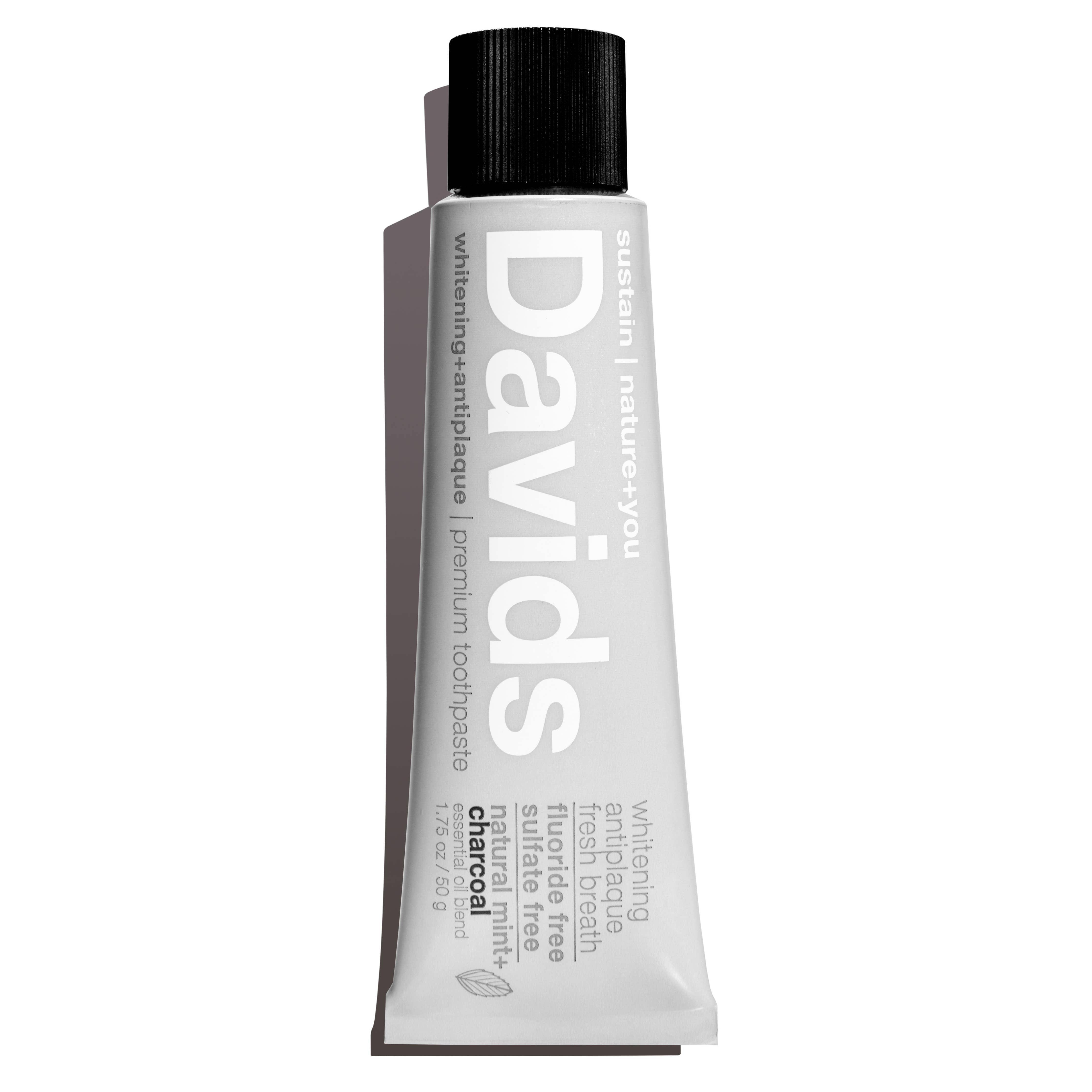 Davids Travel Size Premium Toothpaste Charcoal+Peppermint | Davids
