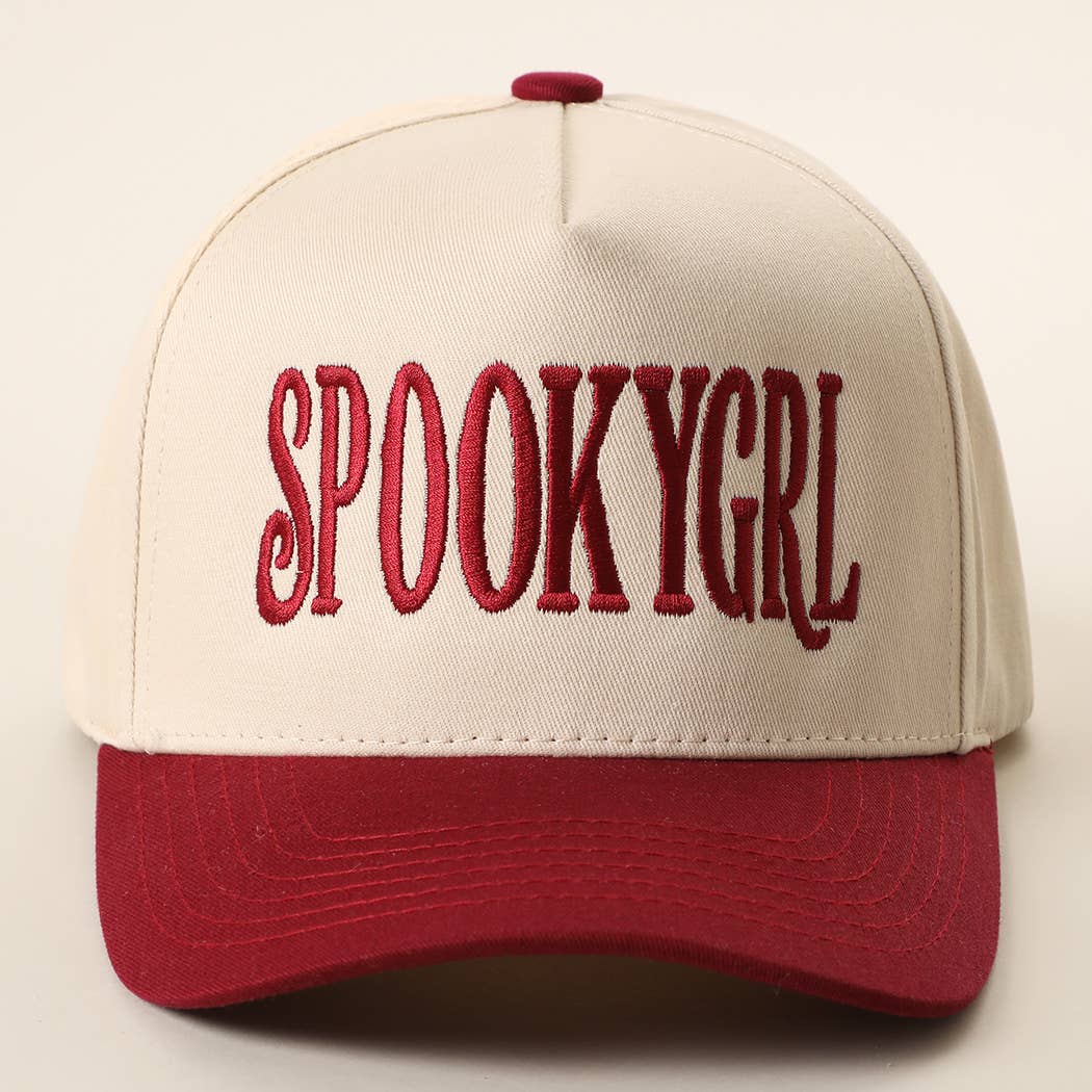 SPOOKY GIRL Embroidered Two-Tone Trucker Hat | Fashion City