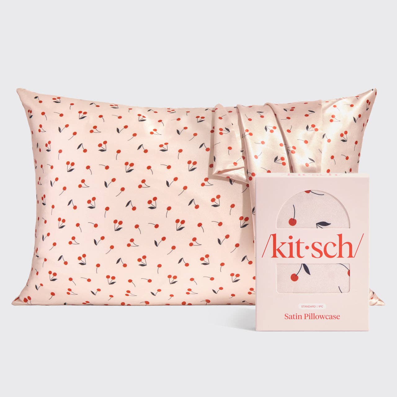 Satin Pillowcase Standard in Cherry Print | Kitsch