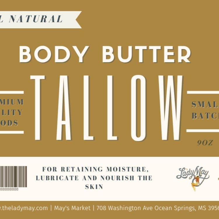 Unscented Tallow Body Butter | Lady May Tallow