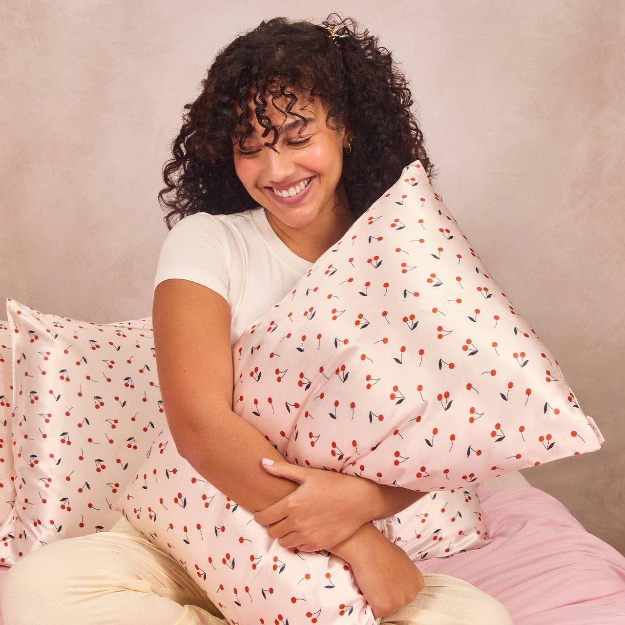 Satin Pillowcase Standard in Cherry Print | Kitsch