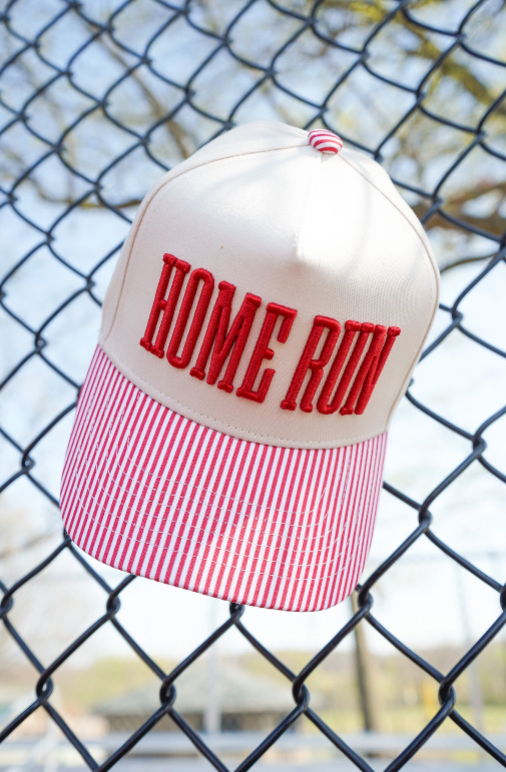 Homerun - Red Striped Trucker Hat | Kenzkustomz