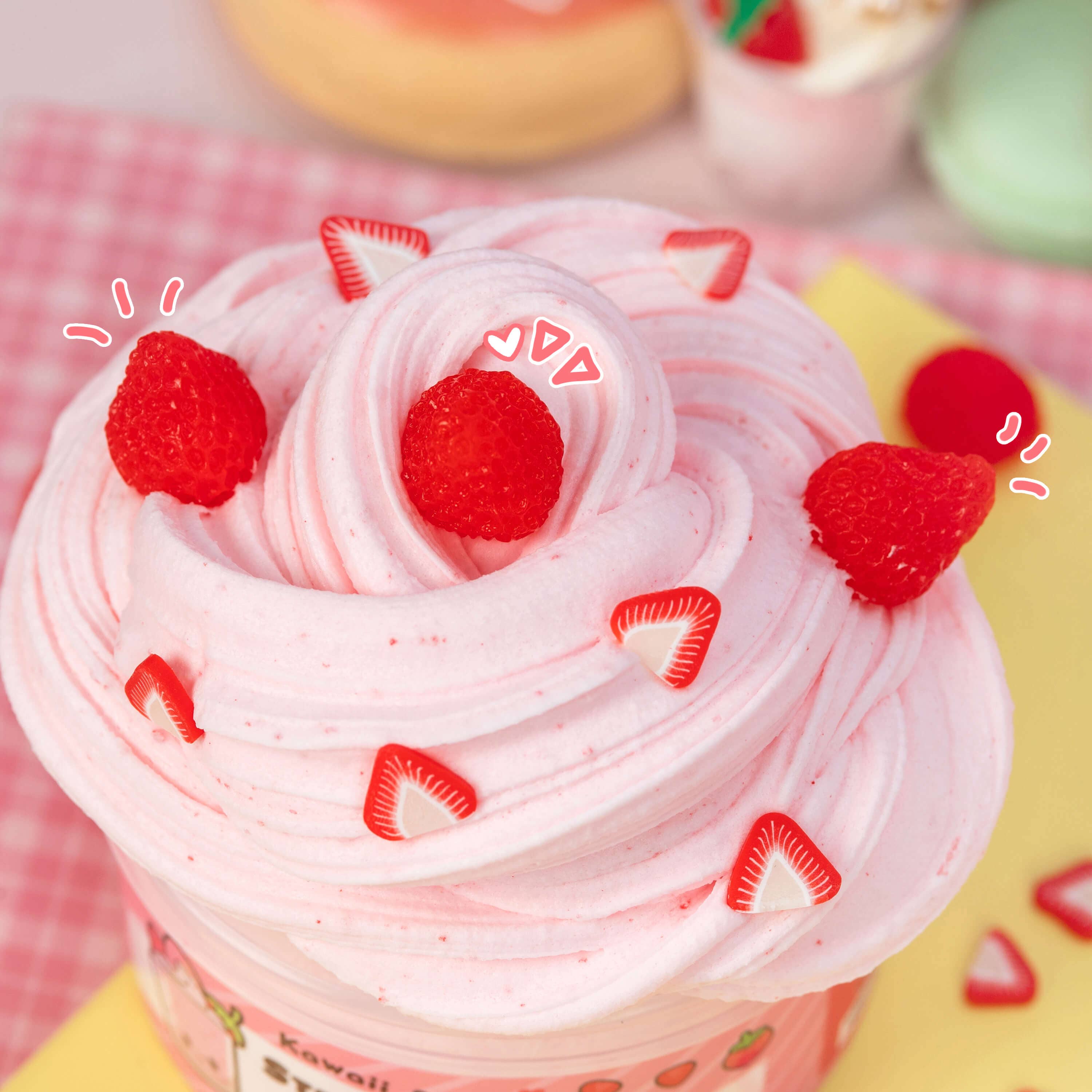 Strawberry Mousse Fluffy Butter Signature Dome™ Slime | Kawaii Slime
