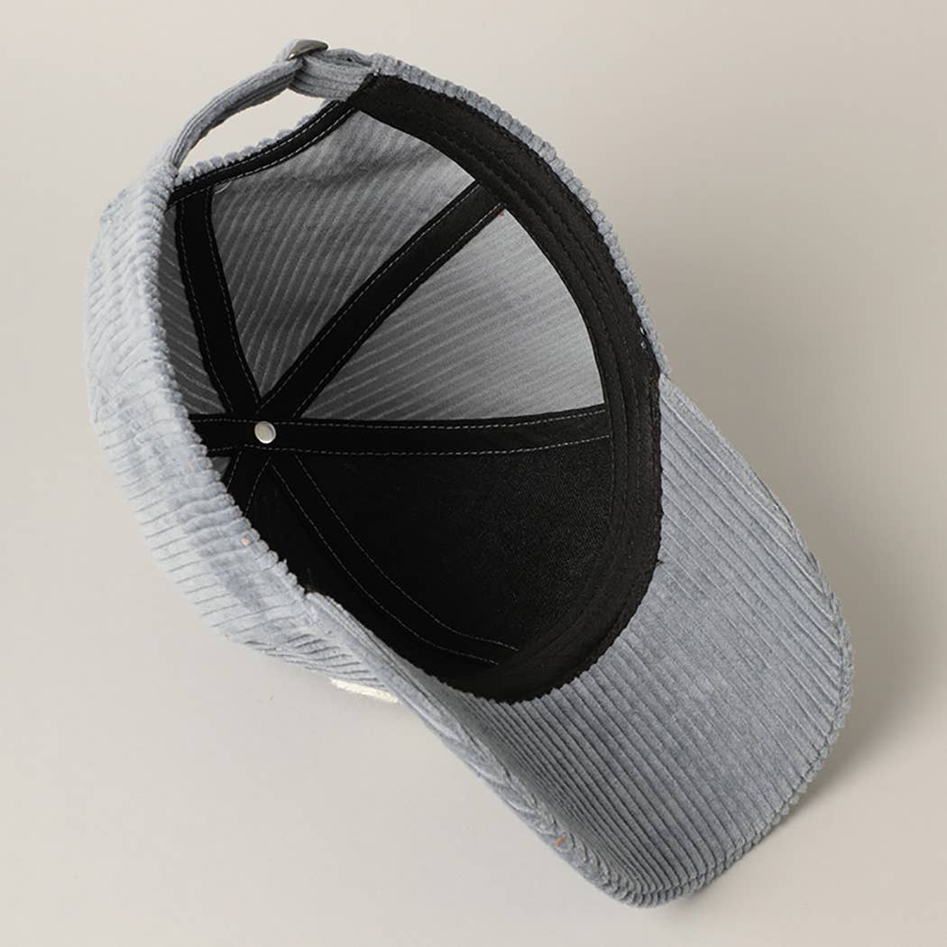 BLESSED 3D Embroidered Corduroy Baseball Cap | Toothbrush LLC