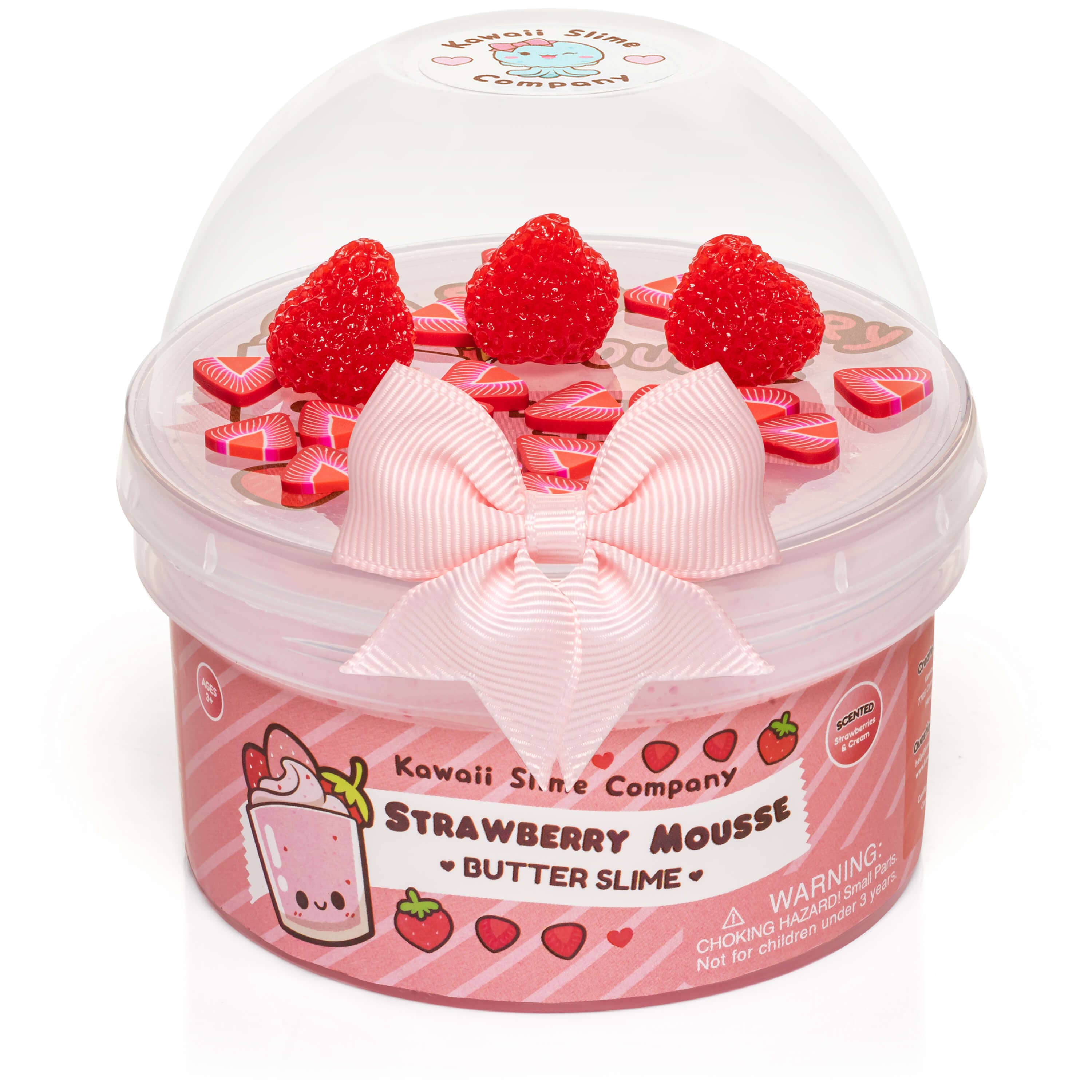 Strawberry Mousse Fluffy Butter Signature Dome™ Slime | Kawaii Slime