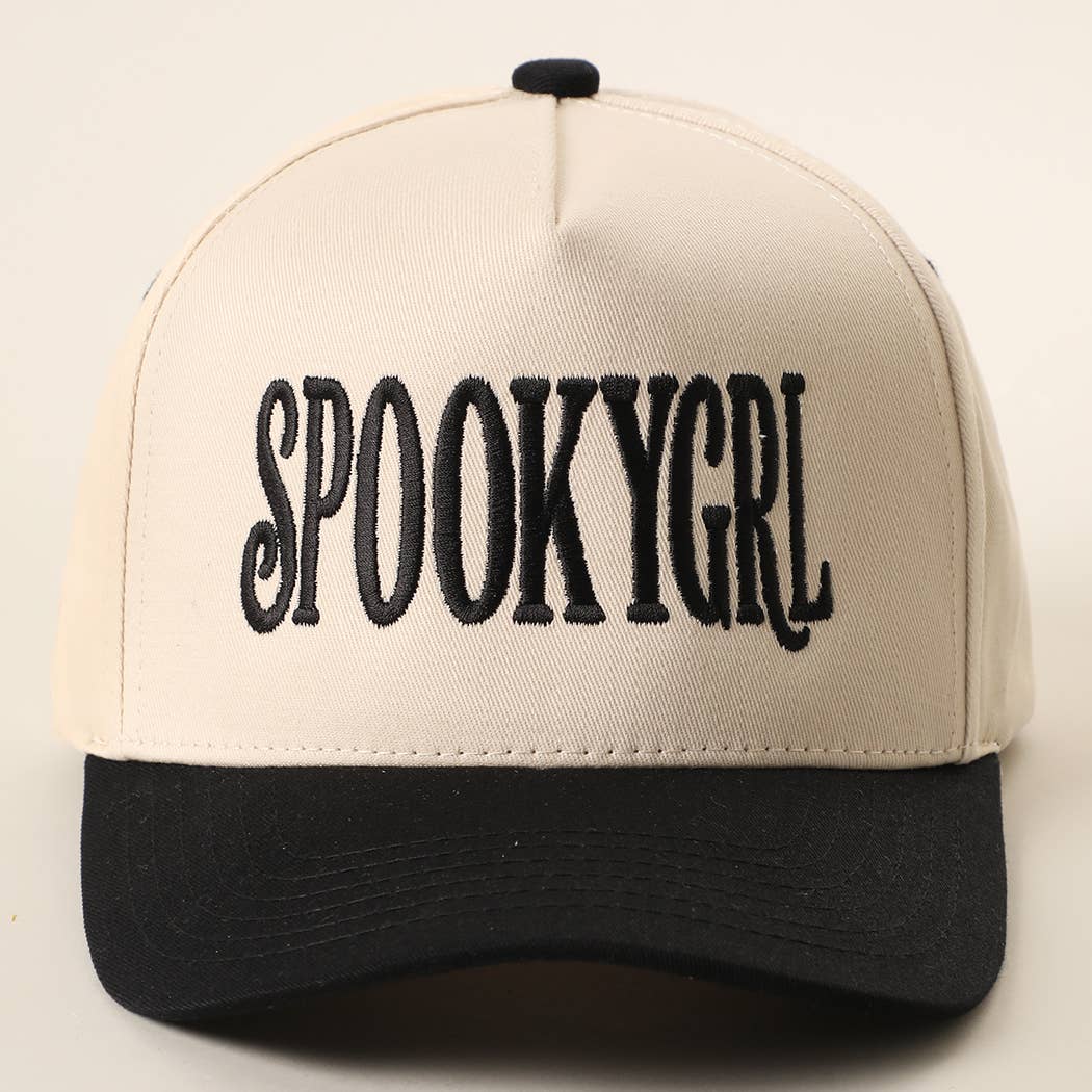SPOOKY GIRL Embroidered Two-Tone Trucker Hat | Fashion City