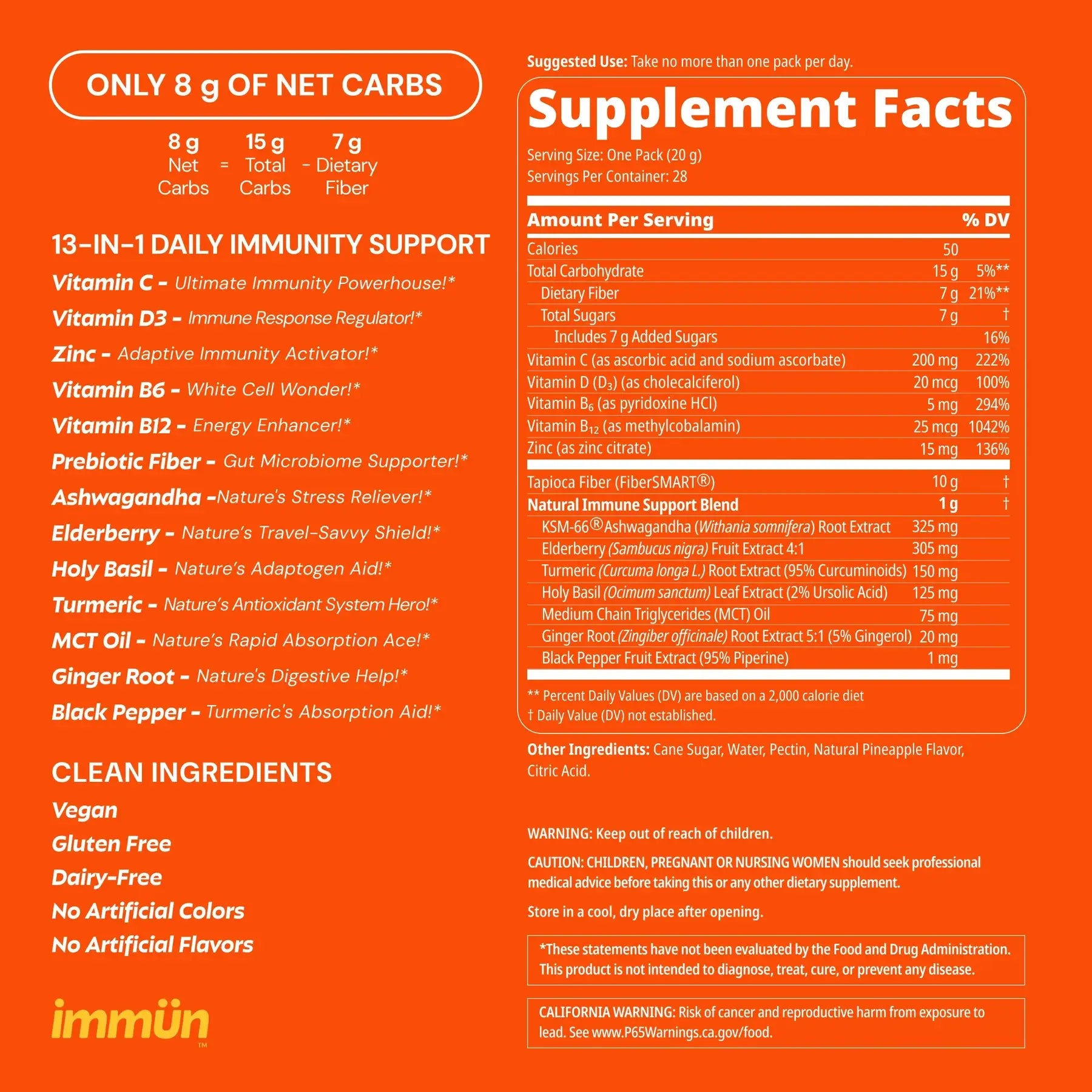 Immün Daily Immunity Gummies, 3 Servings | Grüns
