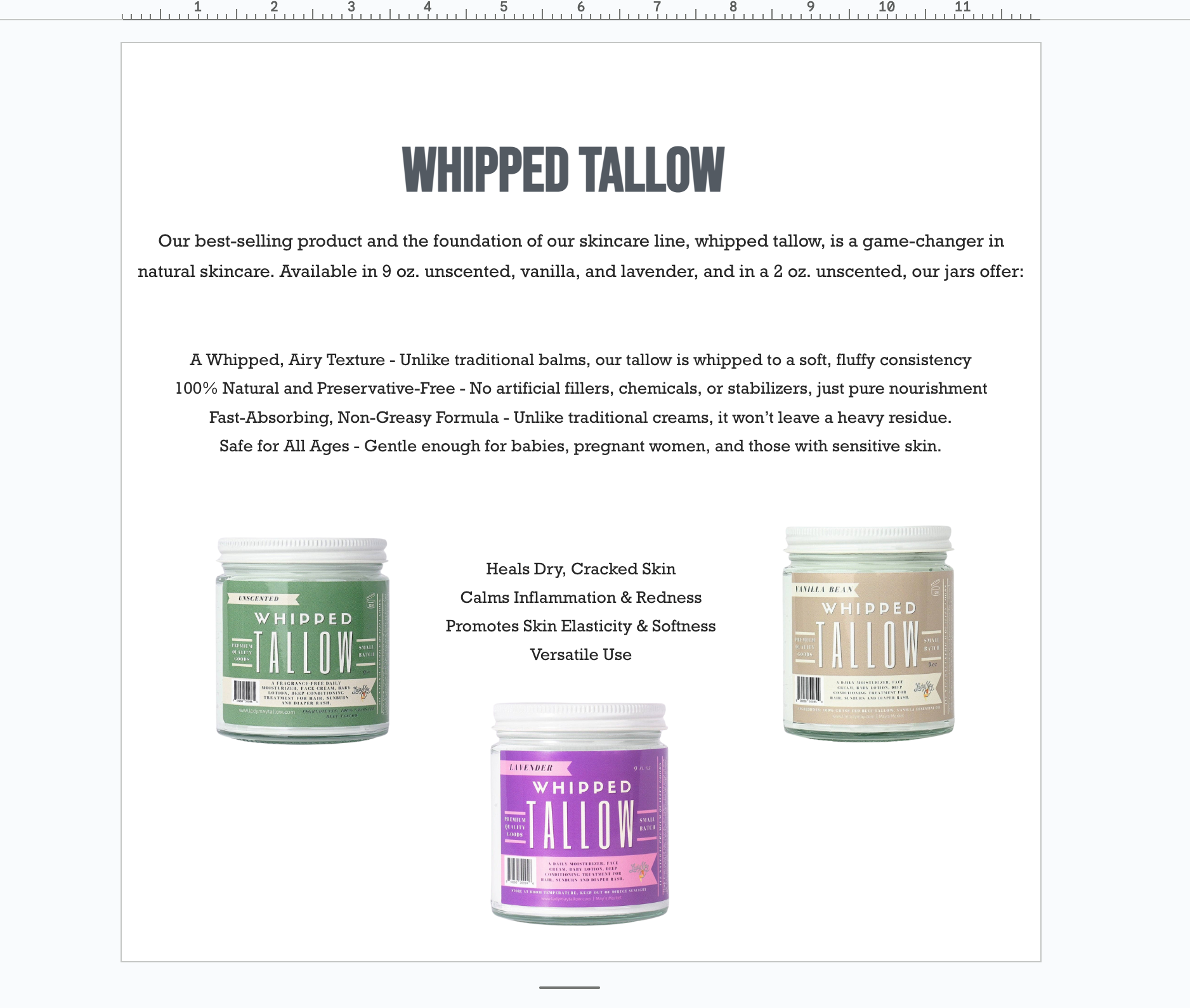 Lavender Whipped Tallow, All Natural Grass Fed Beef Tallow | Lady May Tallow
