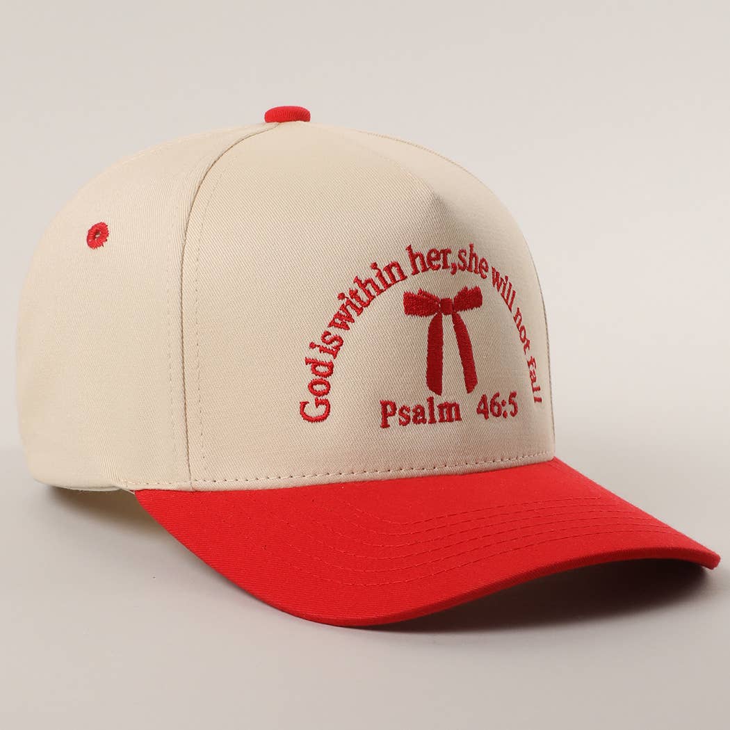 Psalm 46-5 Ribbon Embroidered Trucker Hat | Fashion City