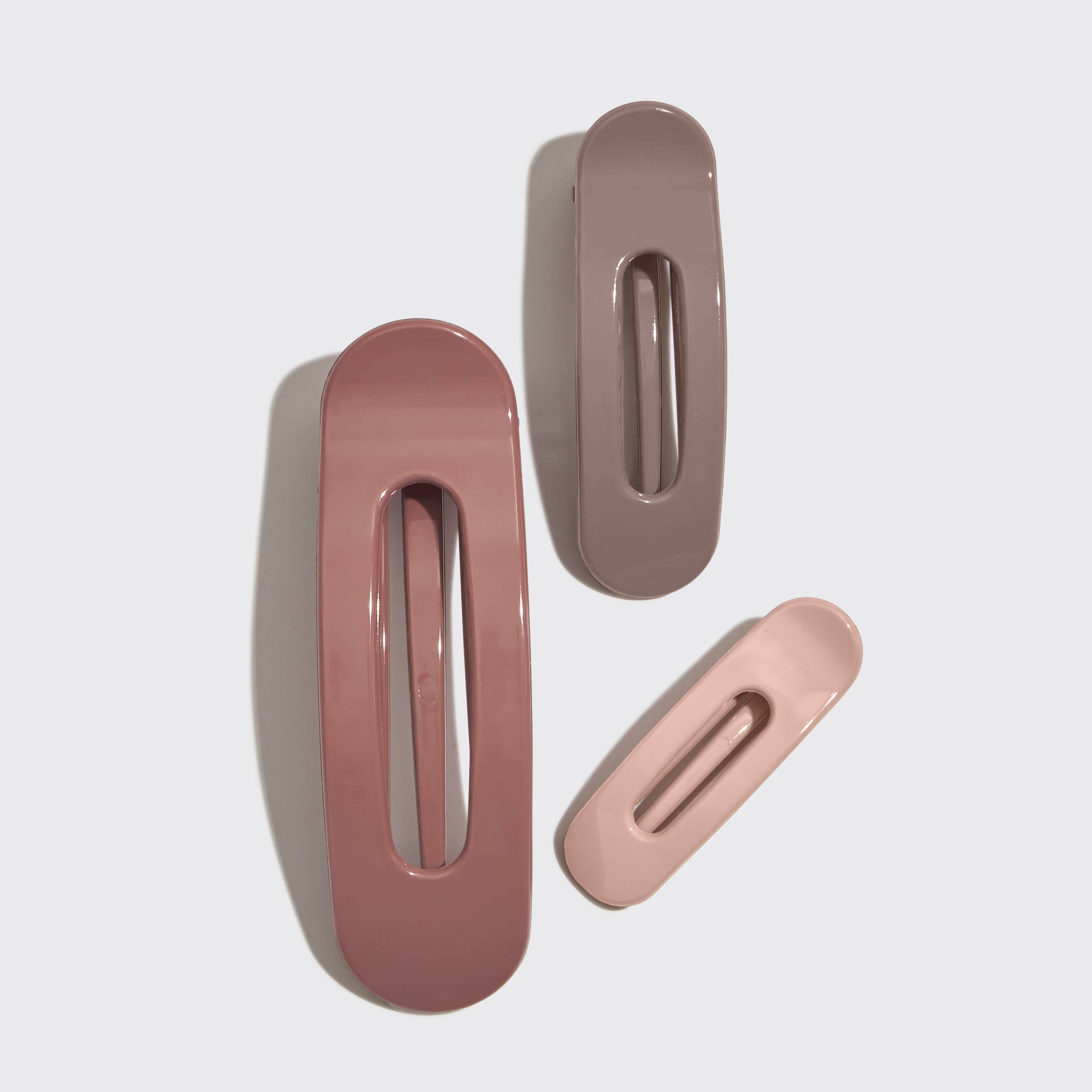 Flat Lay Claw Clip 3pc Flat - Ultra Glossy Terracotta | Kitsch