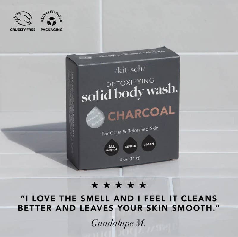 Charcoal Detoxifying Solid Body Wash | Kitsch