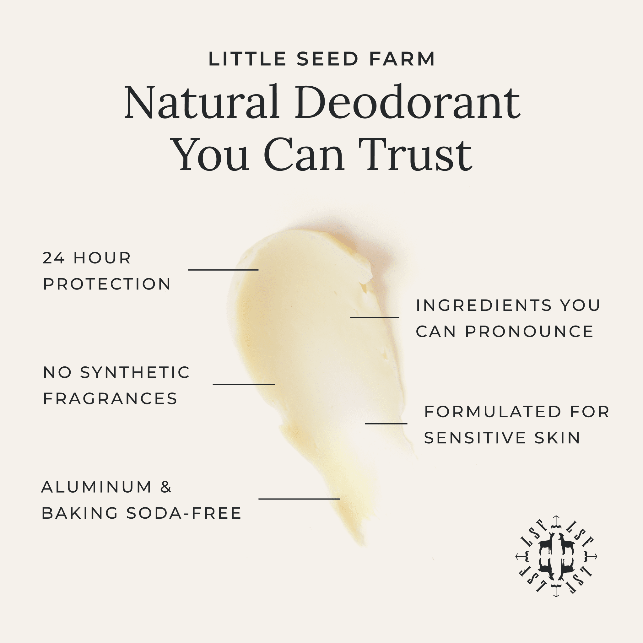 Grapefruit Lemon Deodorant Cream | Little Seed Farm