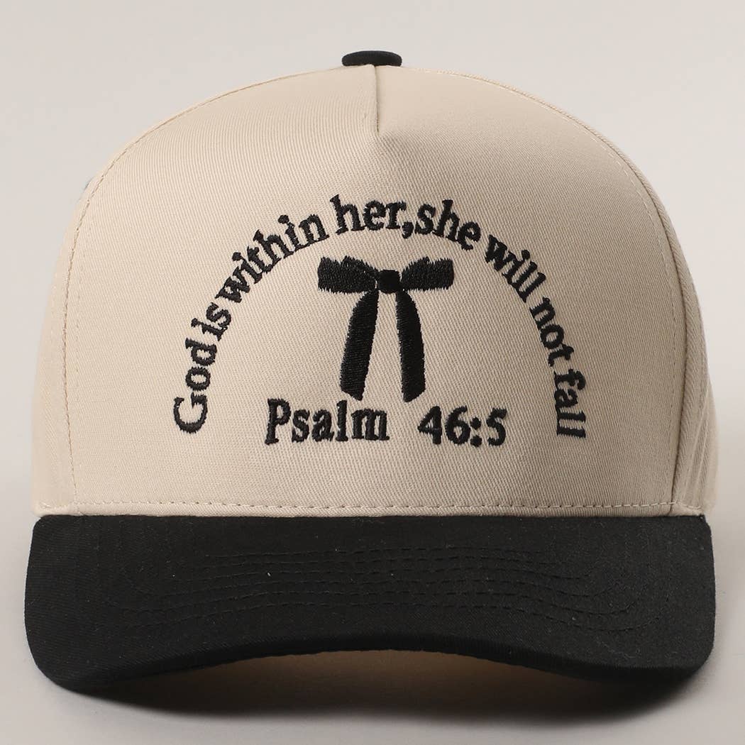 Psalm 46-5 Ribbon Embroidered Trucker Hat | Fashion City