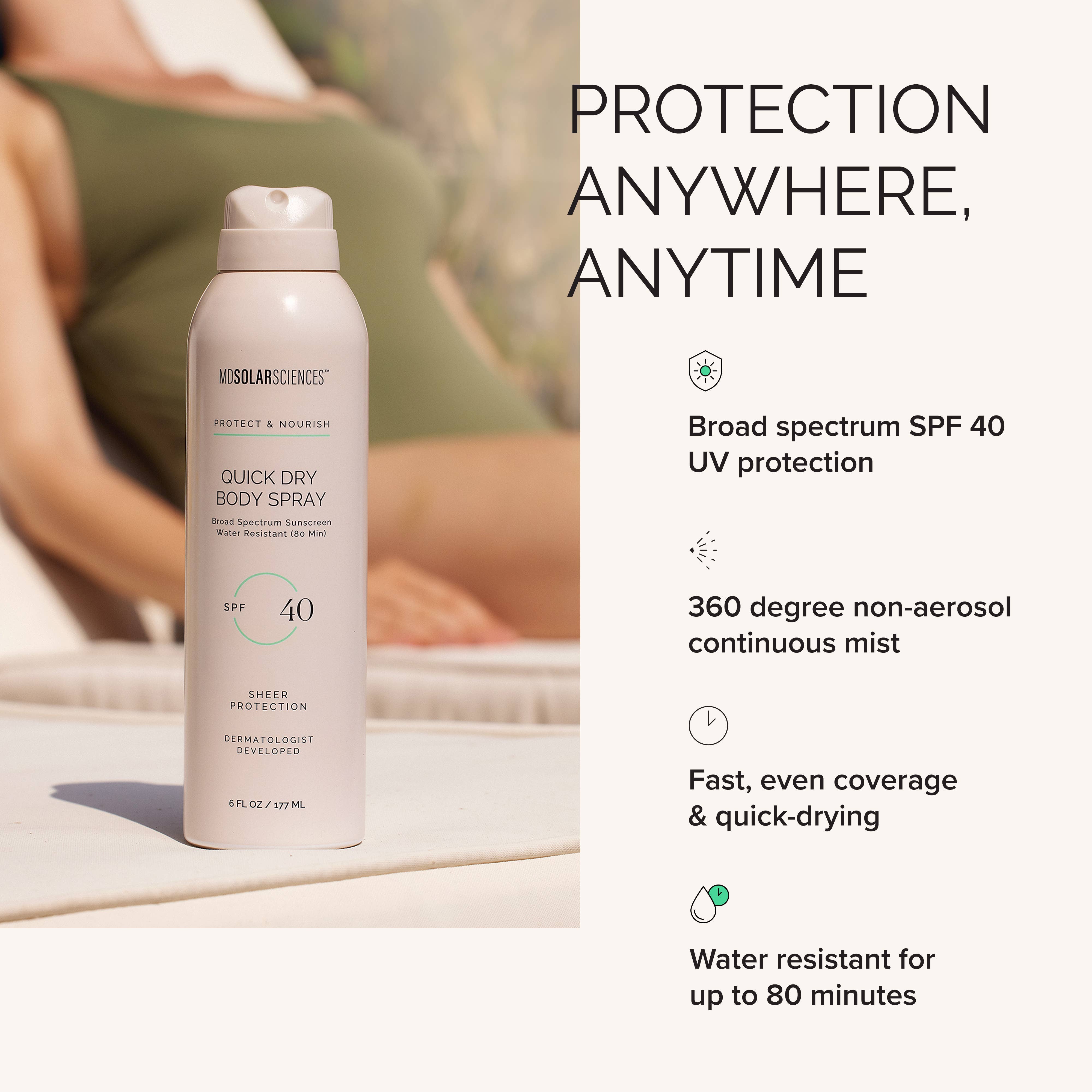 Quick Dry Body Spray SPF 40 Non-aerosol Spray Sunscreen | MDSolarSciences