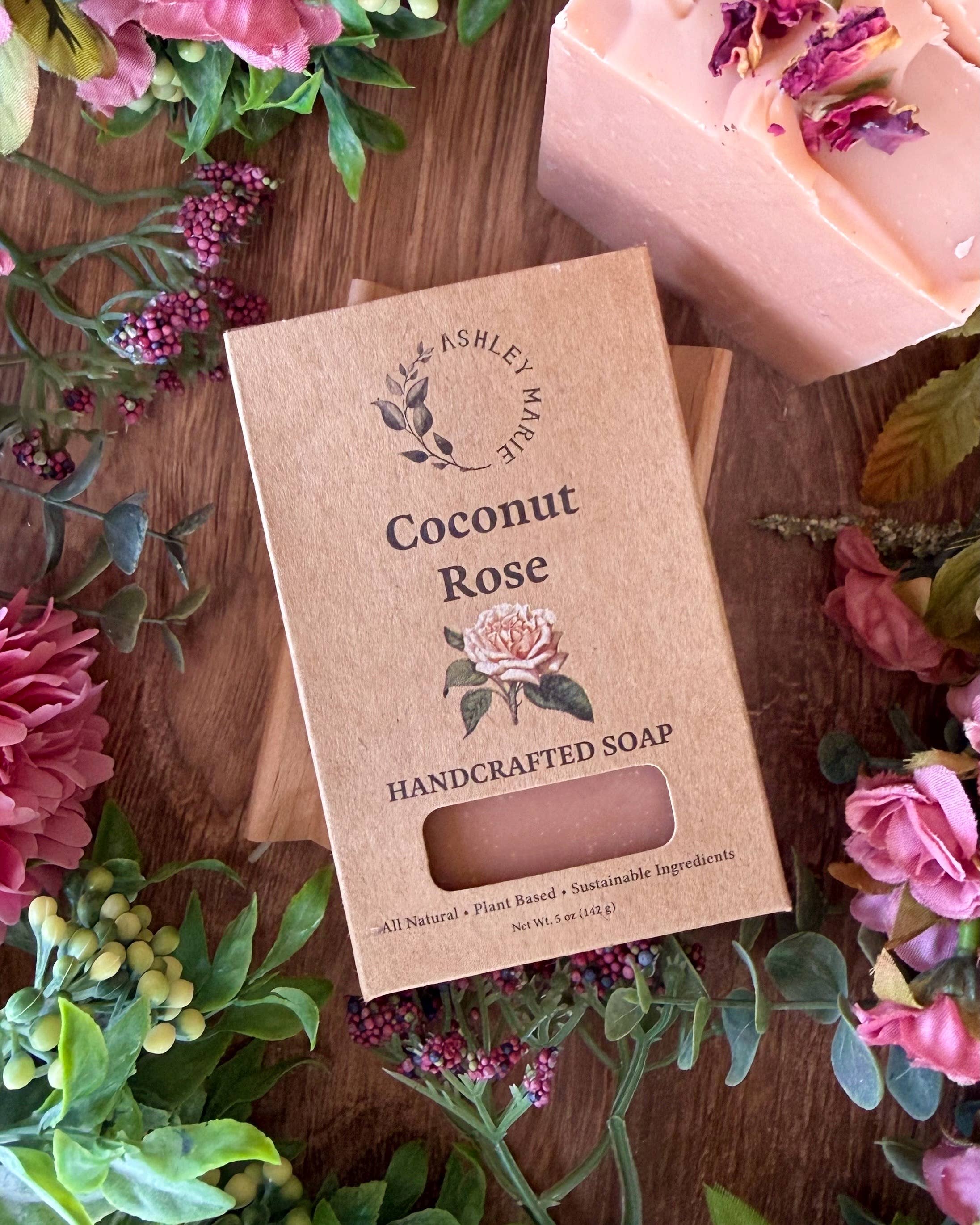 Coconut Rose Soap – Boxed Soap Bar | Ashley Marie
