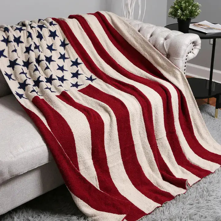 American Flag Design Cozy Soft Throw Blanket | Fashion City