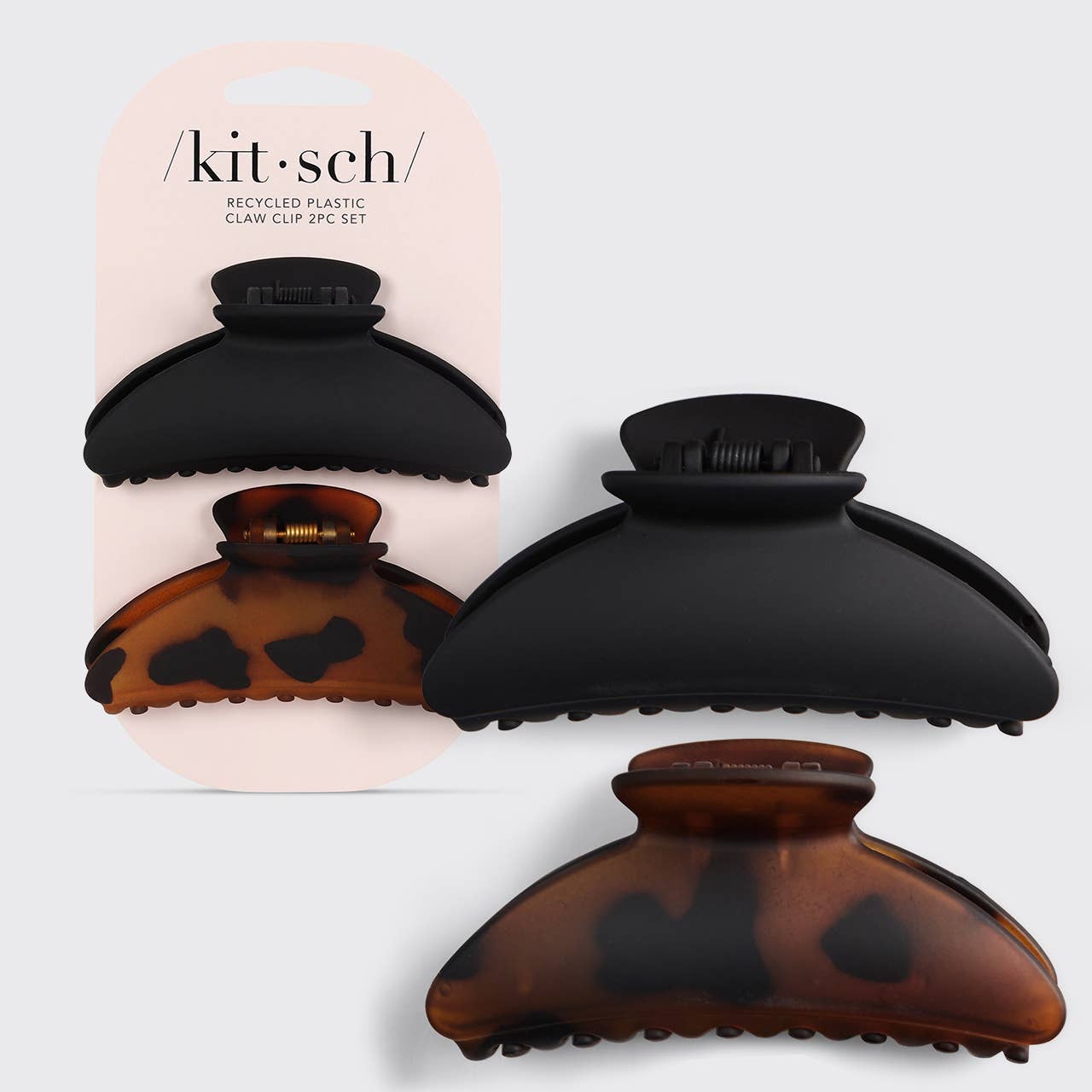 Recycled Plastic Medium Claw Clips 2pc | Kitsch