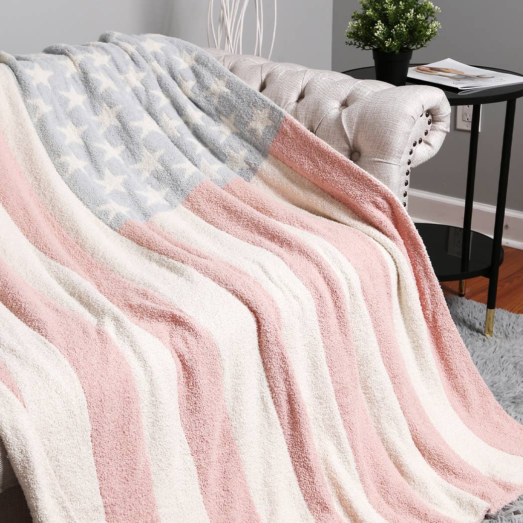 American Flag Design Cozy Soft Throw Blanket | Fashion City