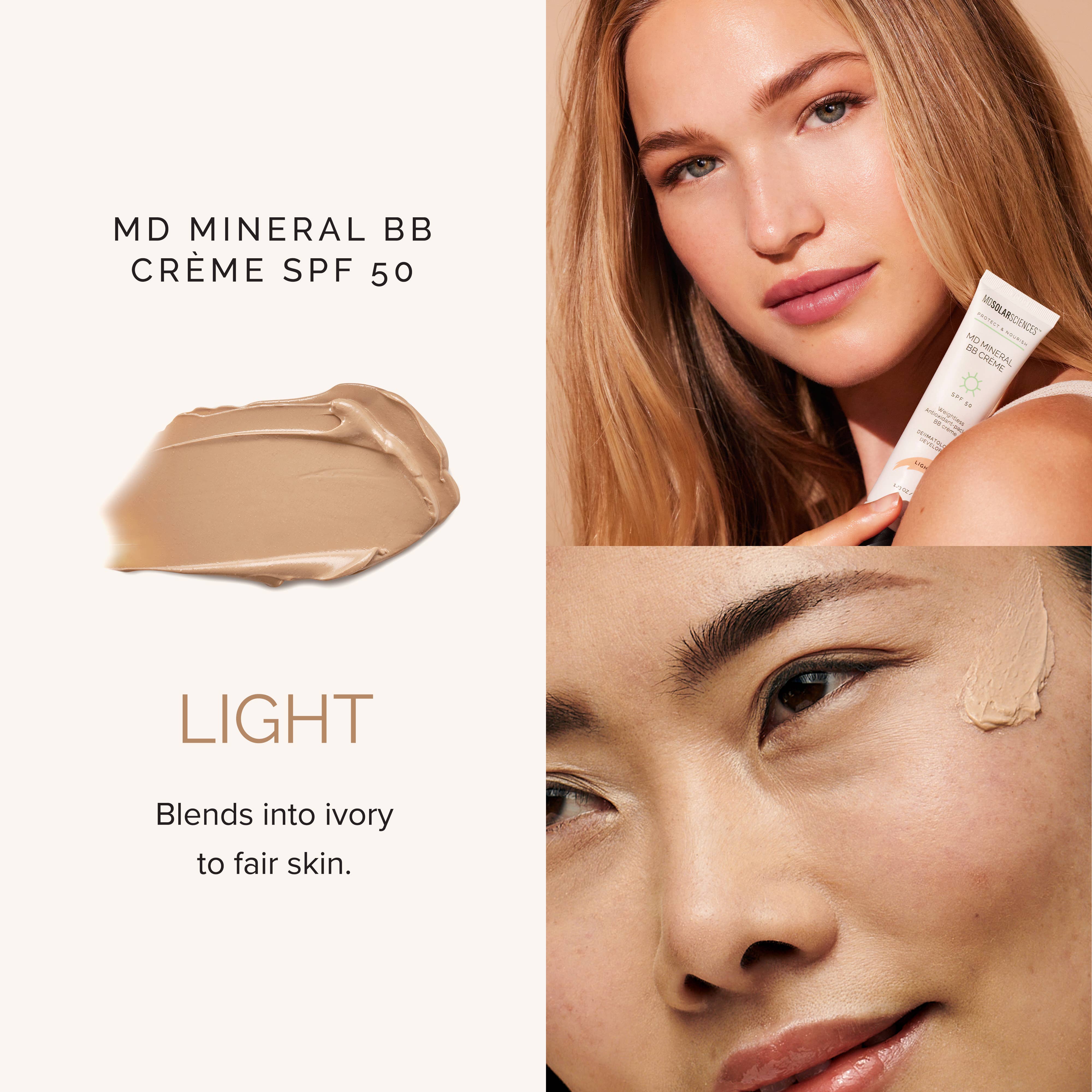 MD Mineral BB Crème SPF 50 Light Tinted Mineral Sunscreen | MDSolarSciences