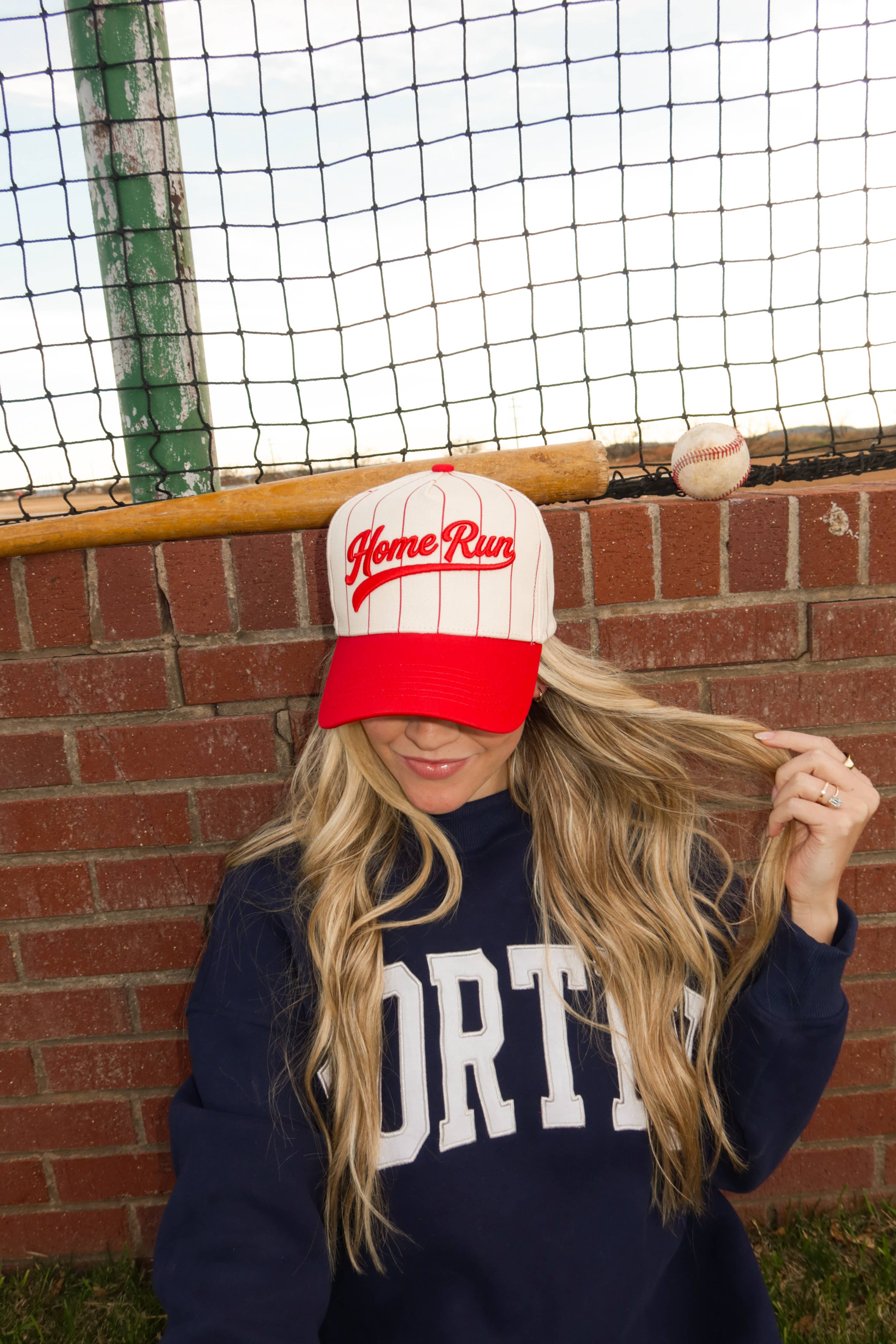 Red Home Run Pinstripe Cap | Worthy Hat Co