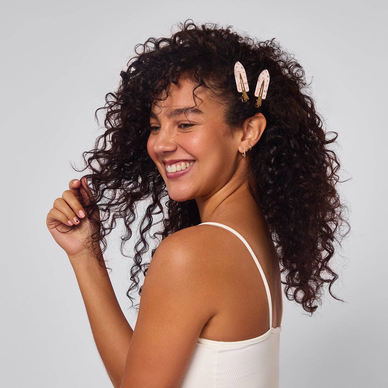 Recycled Plastic Creaseless Clips 4pc Set- Cherry Print | Kitsch