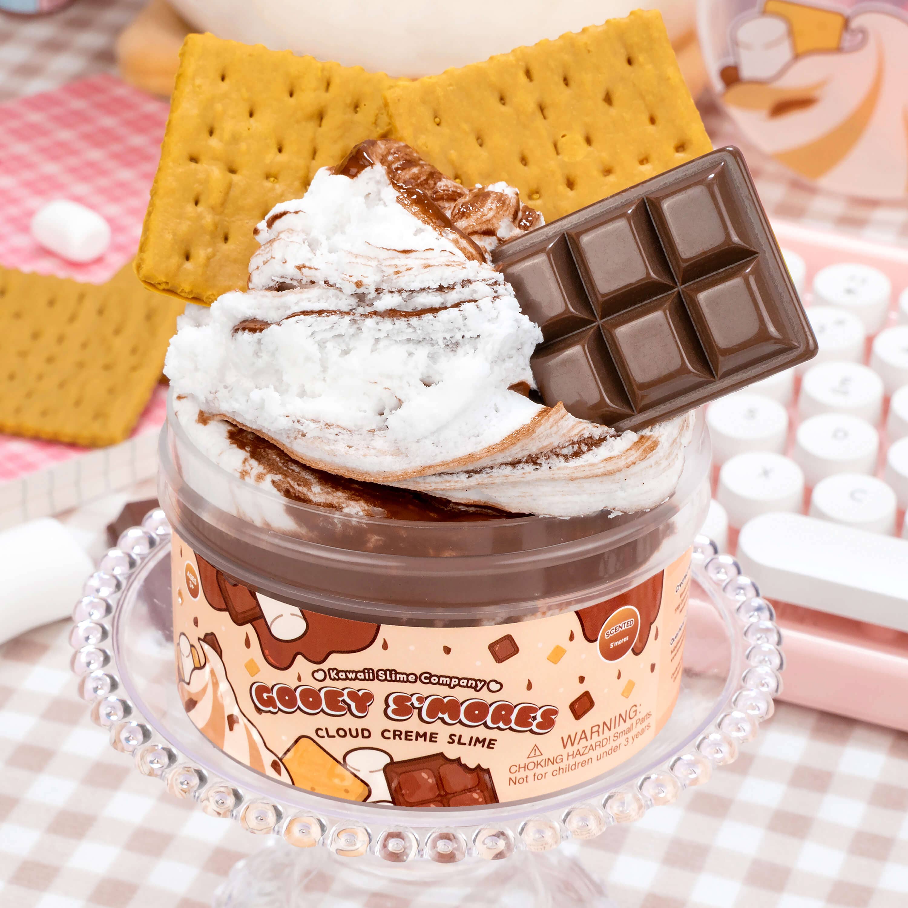 Gooey S'mores Cloud Creme Slime | Kawaii Slime Co
