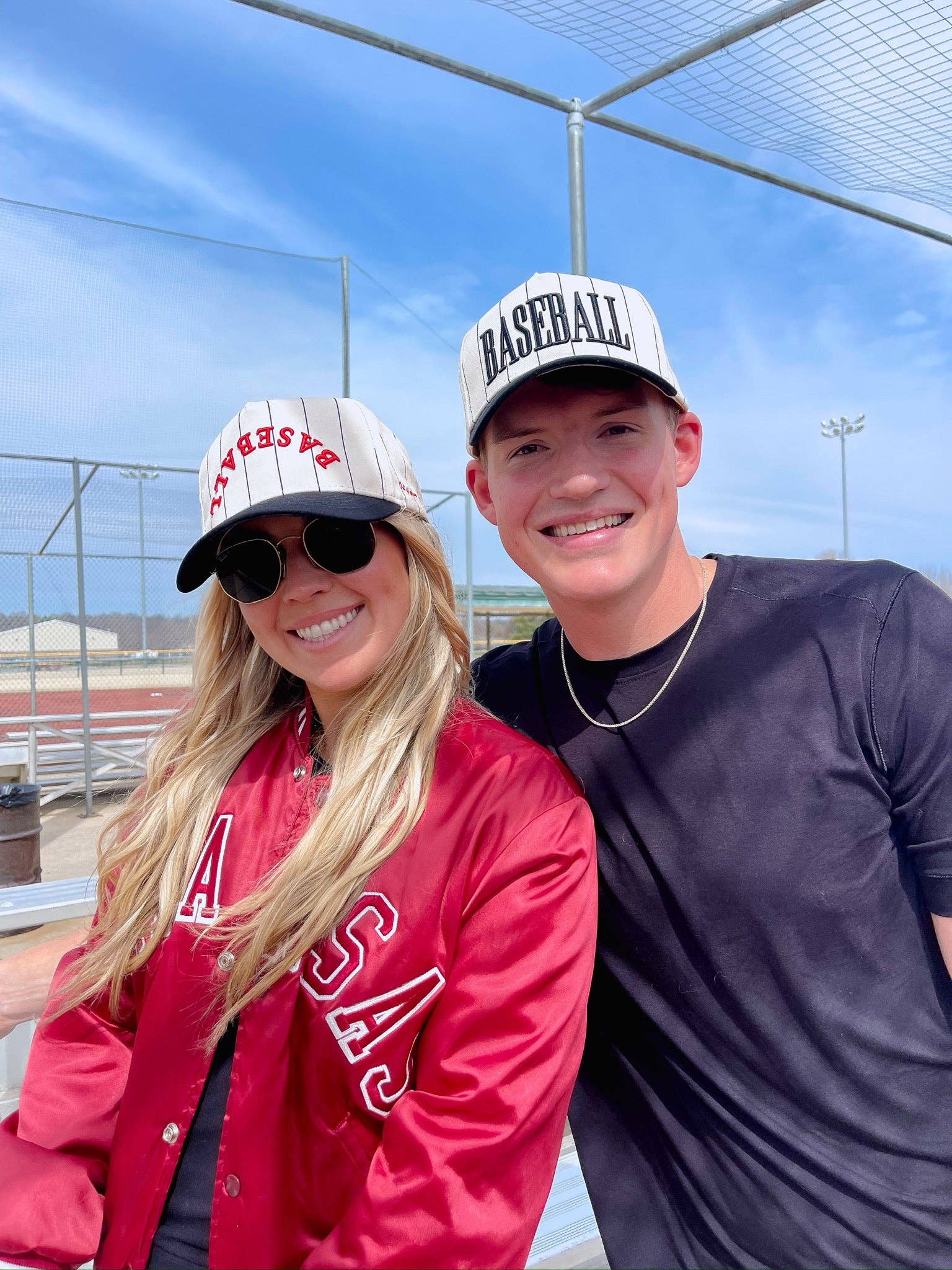 BASEBALL - Red on Black Stripe Vintage Hat | Kenzkustomz