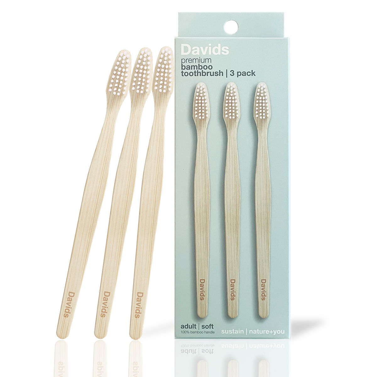 Adult Bamboo Soft Toothbrushes (3 pack) | Davids Natural Toothpaste