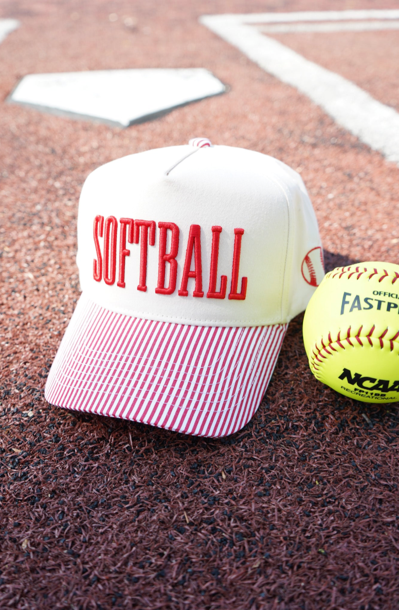 Softball - Striped Trucker Hat | Kenzkustomz