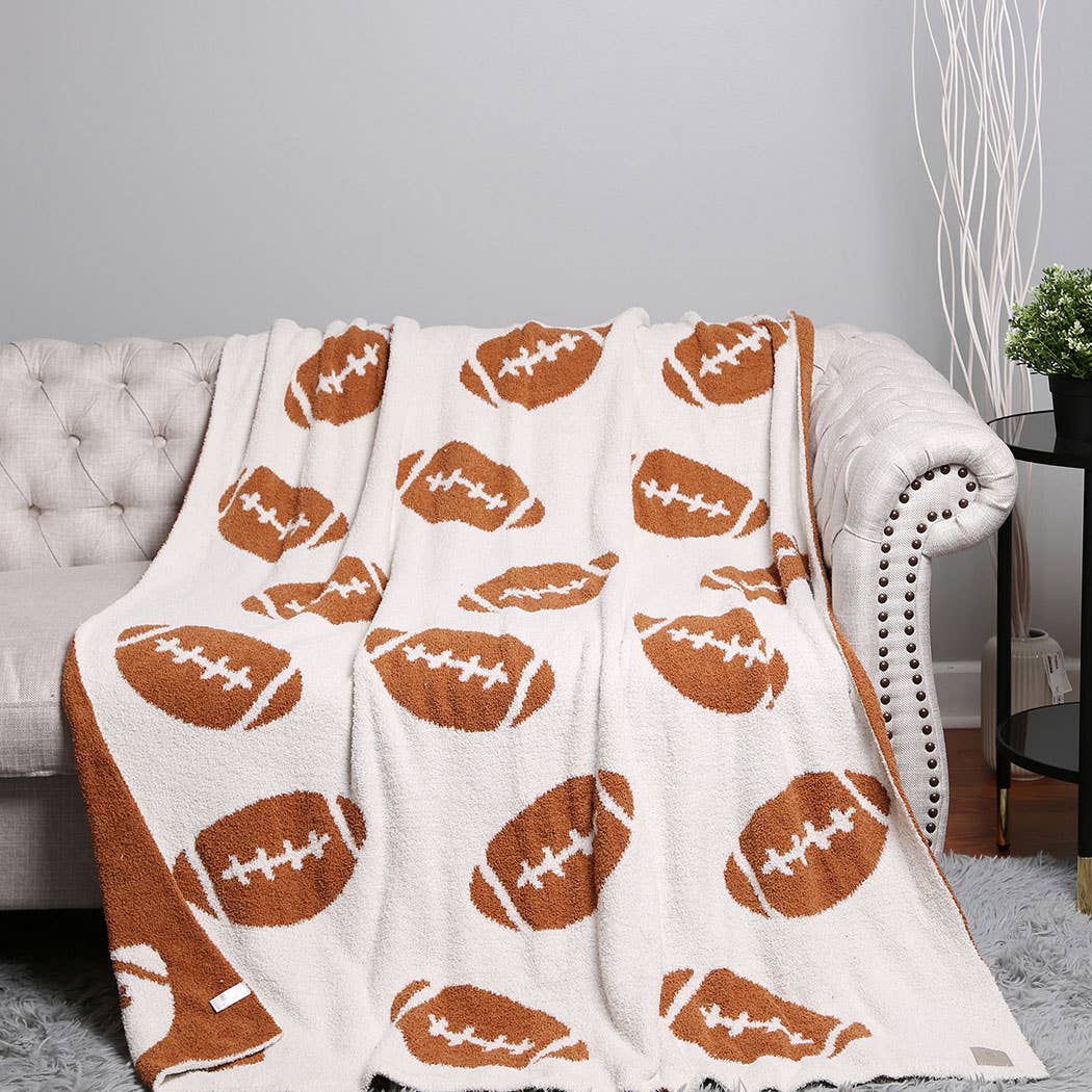 Football Patterned Throw Blanket | Fashion City