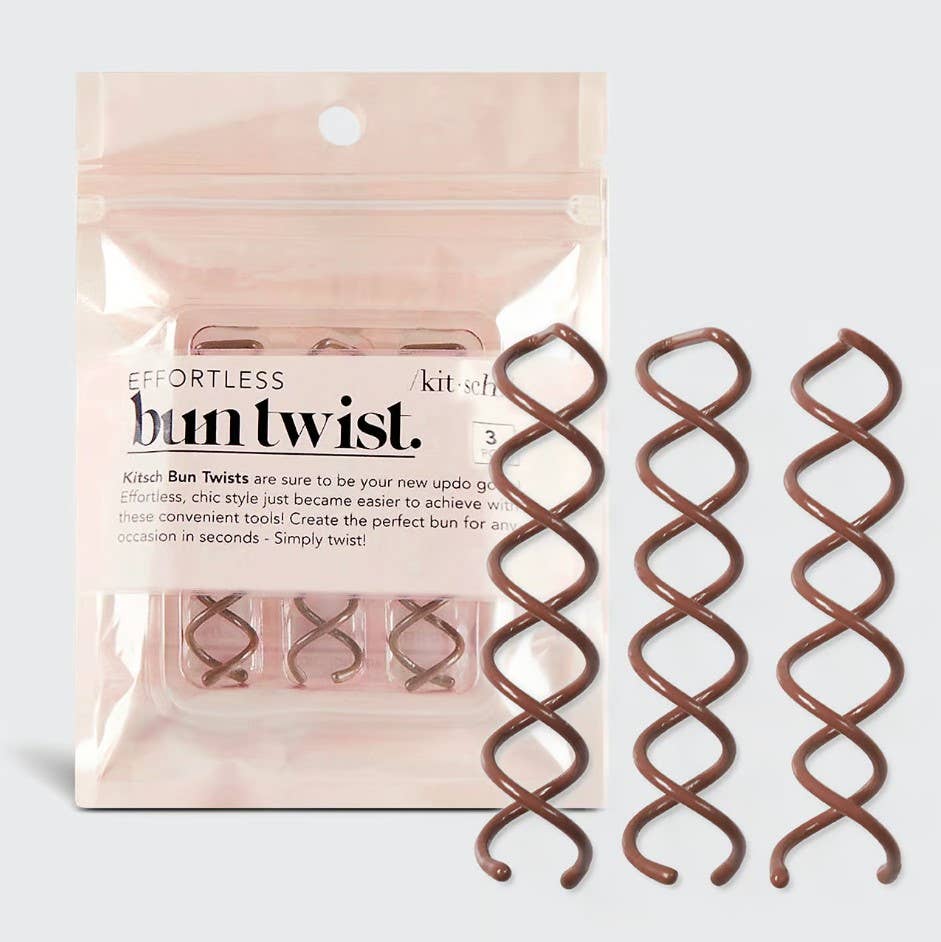 Bun Twist 3pc - Brown | KITSCH