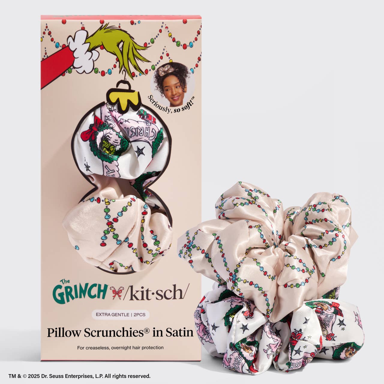 The Grinch x Kitsch Satin PillowScrunchies® in Cindy Lou Who | Kitsch