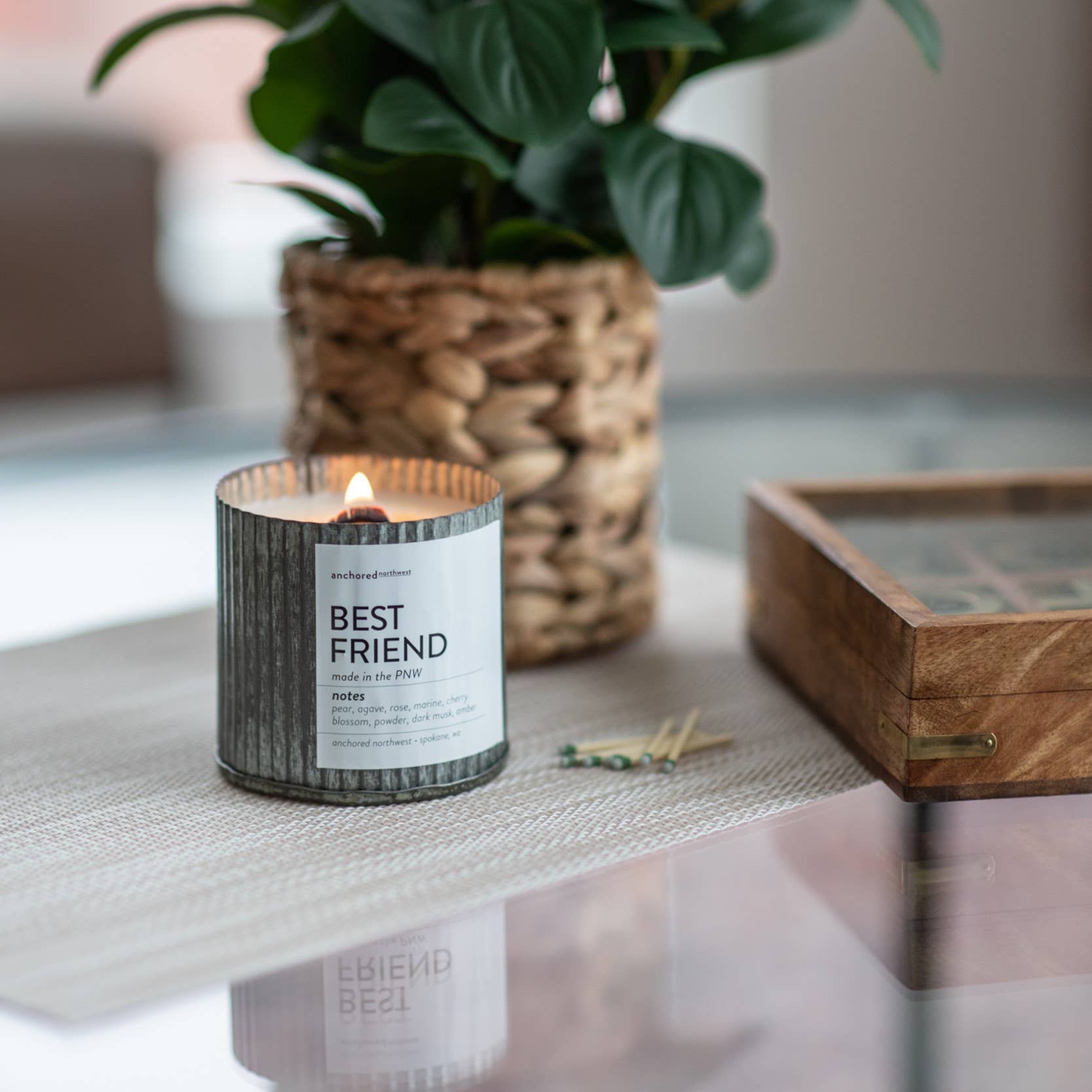 Best Friend Rustic Vintage Farmhouse Wood Wick Candle | Anchored Northwest